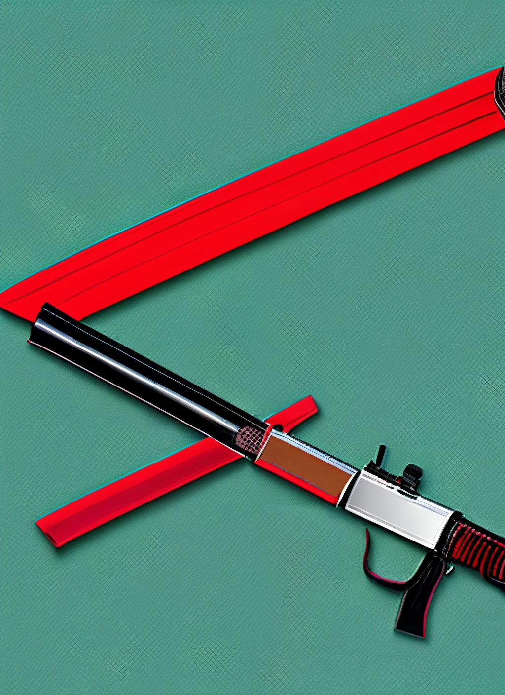 Make a comic book style red katana