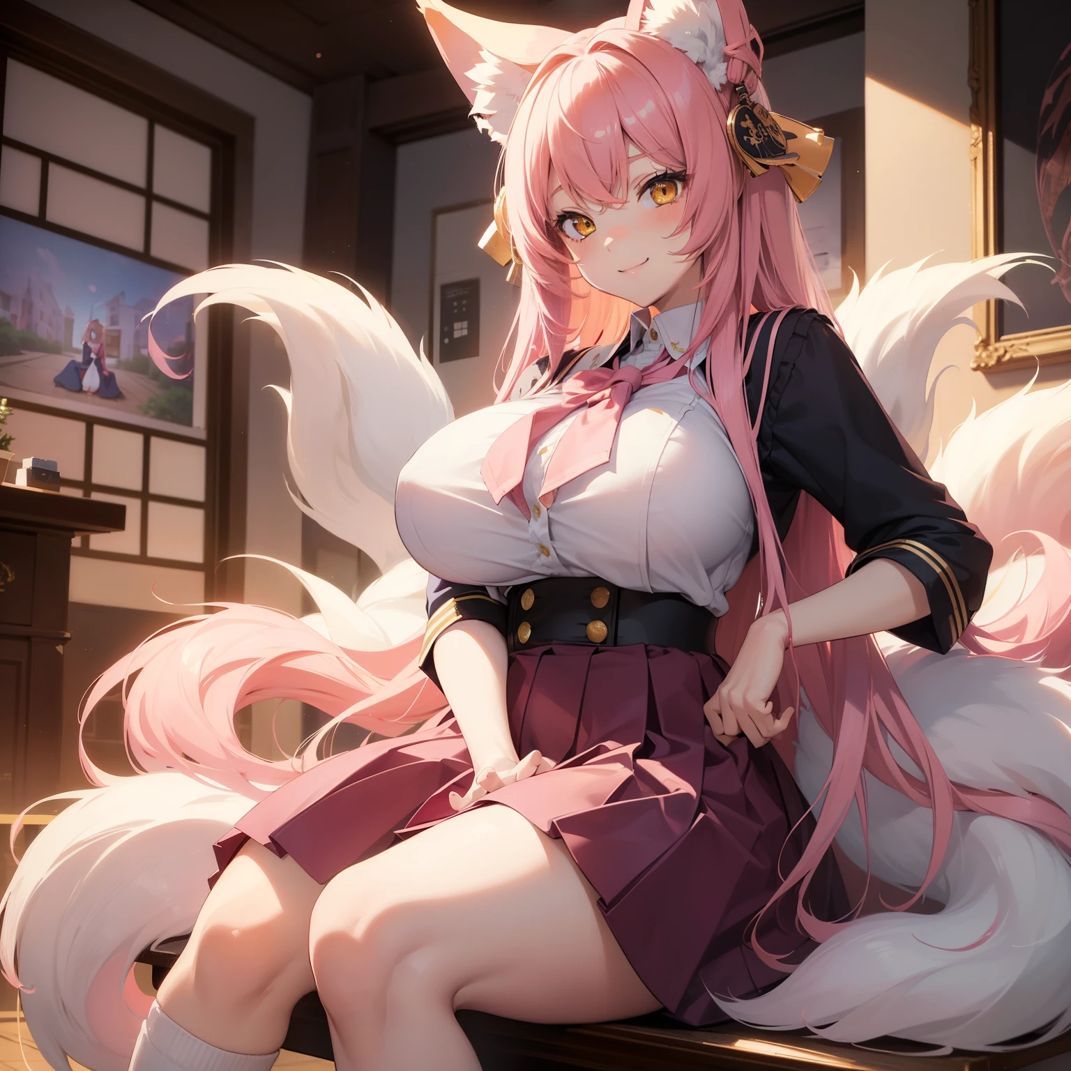 (masterpiece: 1.2, best quality), Sakura Kinomoto, 3d, kitten ears, , slim body, cameltoe, (((thick thighs))), half cup panties, (huge breasts:1.5), gravity, round breasts, oil all over the body