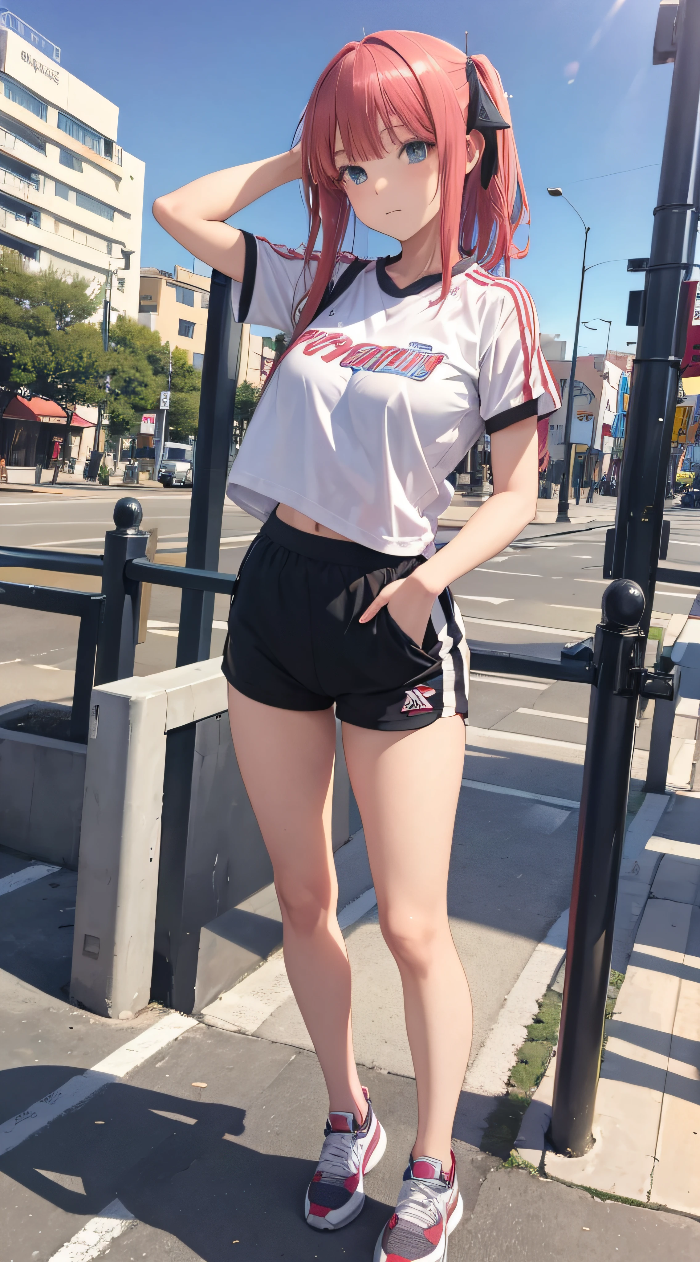 Nino Nakano,Pose sexy,ropa deportiva,parque