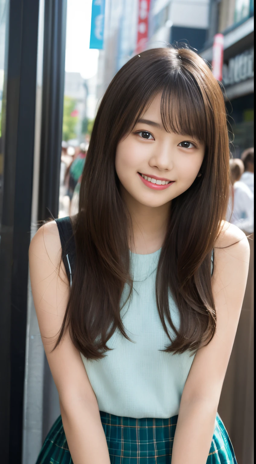 Best-quality, Masterpiece, Ultra-High-Resolution, (Photorealistic:1.4), Raw-Photo, 1girl, 18-years-old, the most famous Japanese idol, wearing casual-dress with cute-design, standing at Japanese Tokyo-university, extremely cute face, extremely cute big-eyes, extremely cute hairstyle, extremely beautiful skins, extremely cute eyelashes, extremely cute lips, looking at viewer, innocent-smile