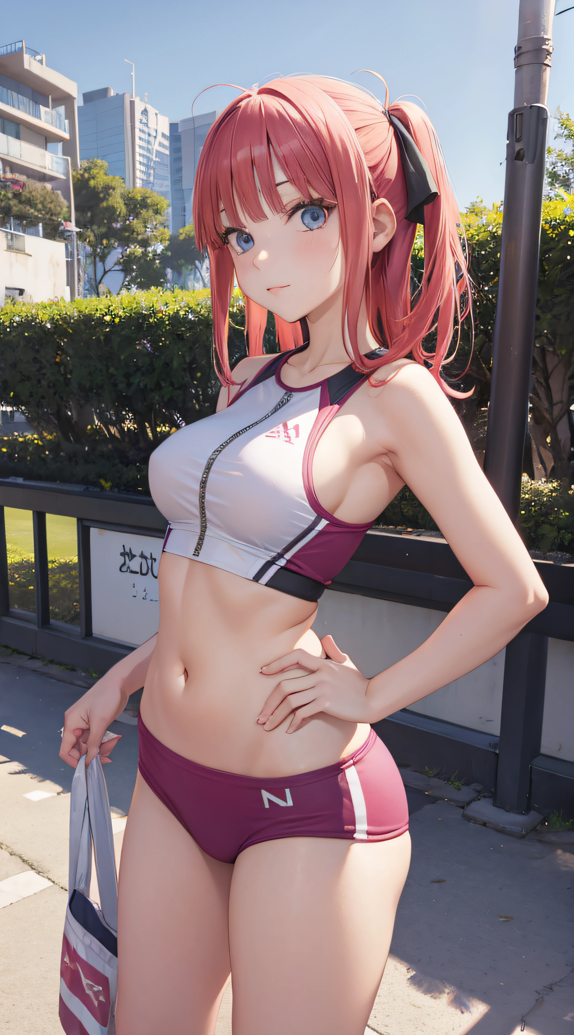 Nino Nakano,Pose sexy,ropa deportiva,parque