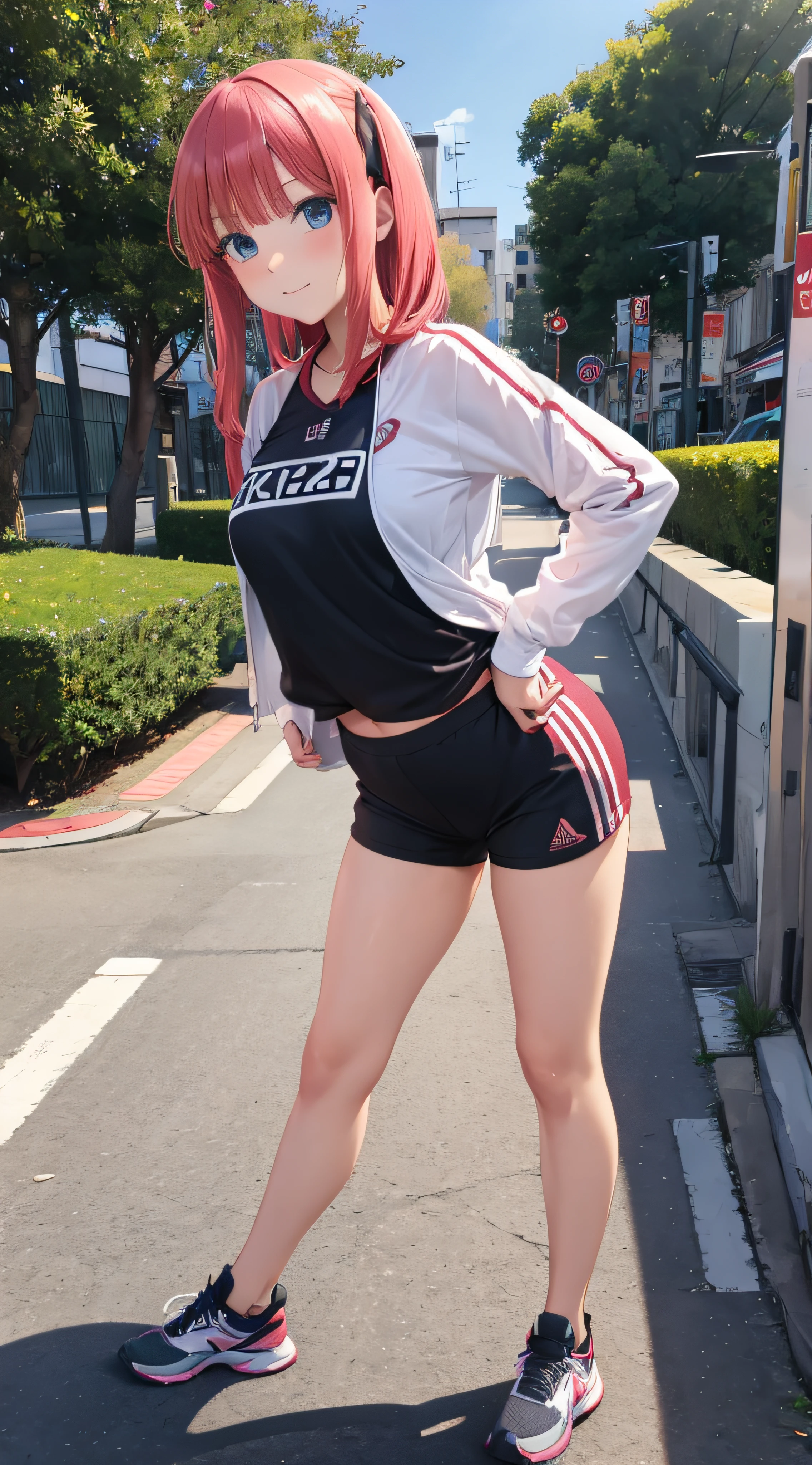 Nino Nakano,Pose sexy,ropa deportiva,parque