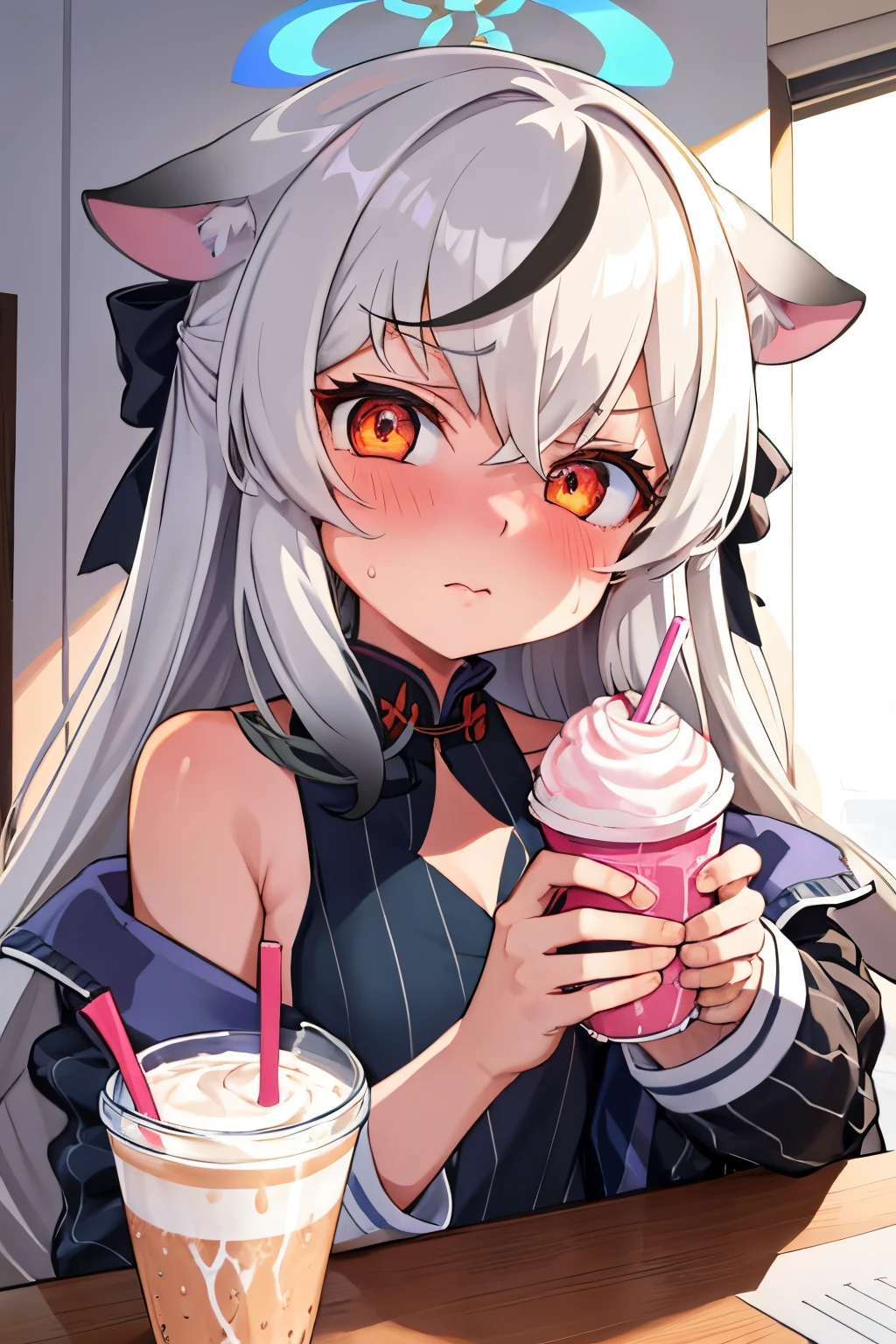 masterpiece, best quality,anime style, 1 girl,(((slender body))), (((small eyes,small breast))),(((gym uniform))),(((((3 monkey grabbing the girl))))),((((cum facial)))), (beautiful face), (((long hair))), (((straight hair))), ((((silver hair)))),detailed beautiful skin, (perfect hands, perfect anatomy)