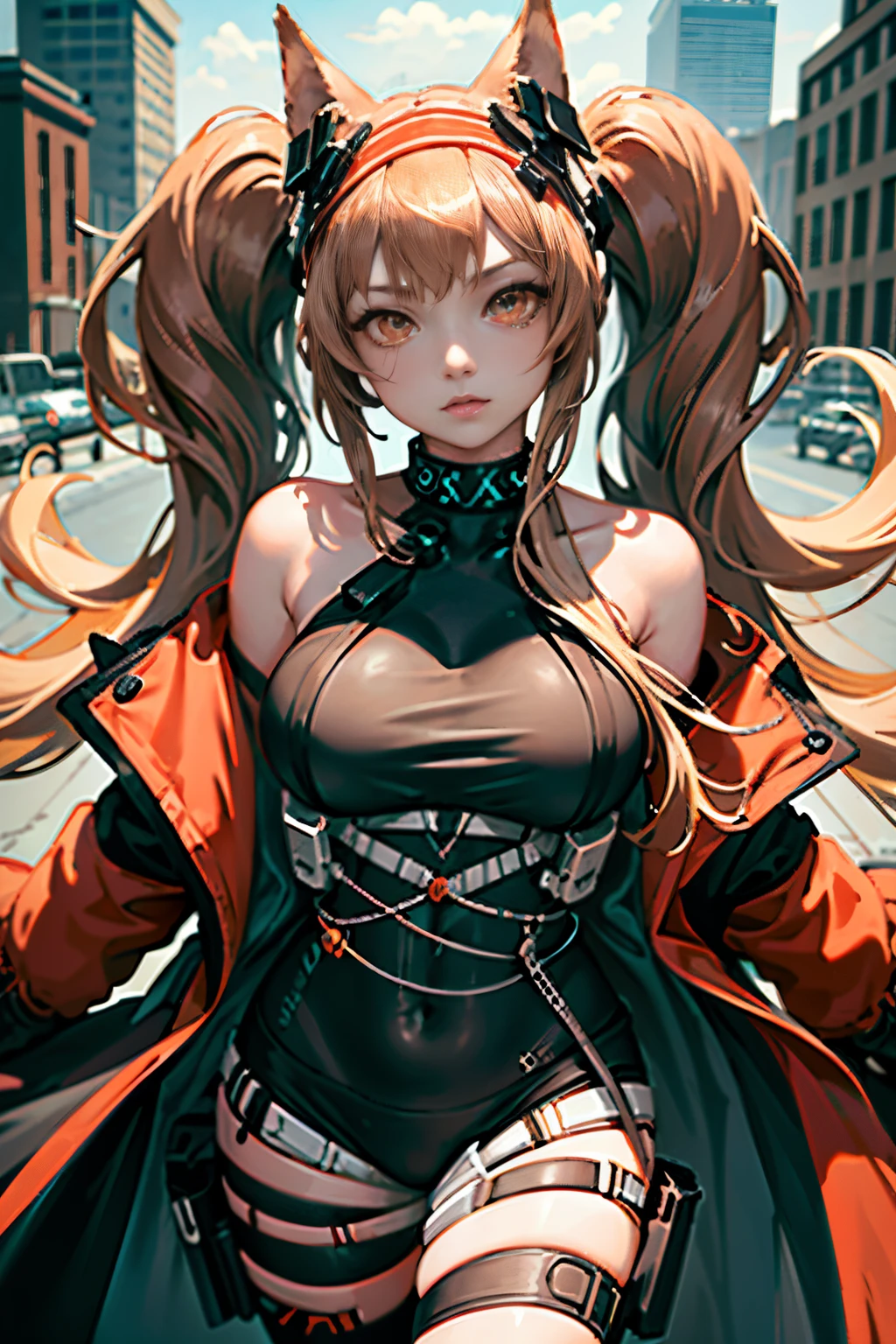 (The content is very detailed:1.3), huge bust 1 girl, Alone, (Orange eyes:1.2),
Aang_DV, Orange eyes, Cityscapes super detailed, (A high resolution:1.1), Best quality, (tmasterpiece:1.3), 电影灯光, white backgrounid, scenecy, ink,
(The face and eyes are very detailed:1.3),tightsuit,Bare chest