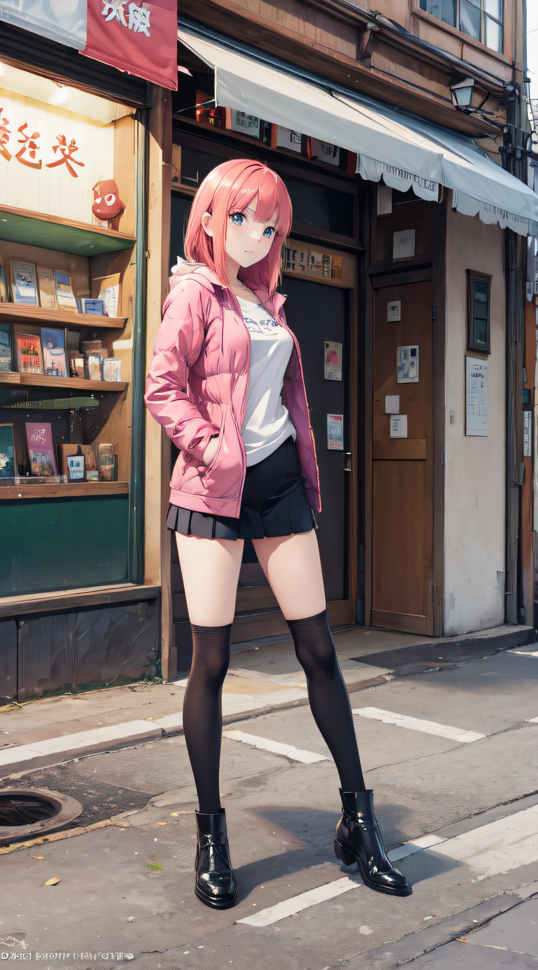 Nino Nakano,Pose sexy,ropa escolar con abrigo,parque
