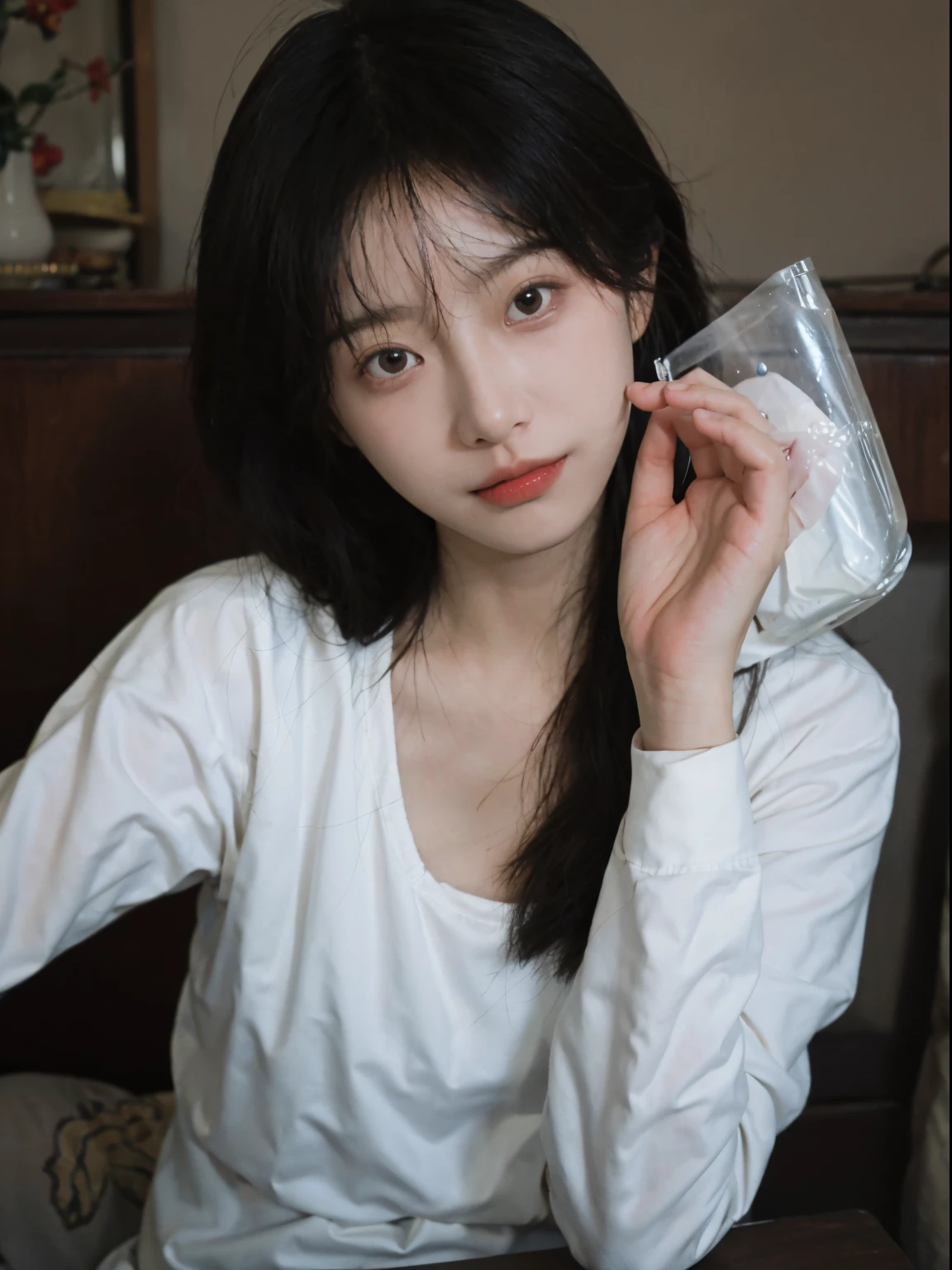 Best quality, 超高分辨率, (realistically:1.4),A woman in a white top poses for a photo, 🤤 girl portrait, beautiful Korean women, gorgeous young korean woman, Korean girls, Urzans, Young and cute Korean face, Cute and delicate face, Those girls' The avatar is cute and exquisite, beautiful young korean woman, young and lovely Asian face, Pale round face, Cute Korean face, Beautiful Asian Girls
