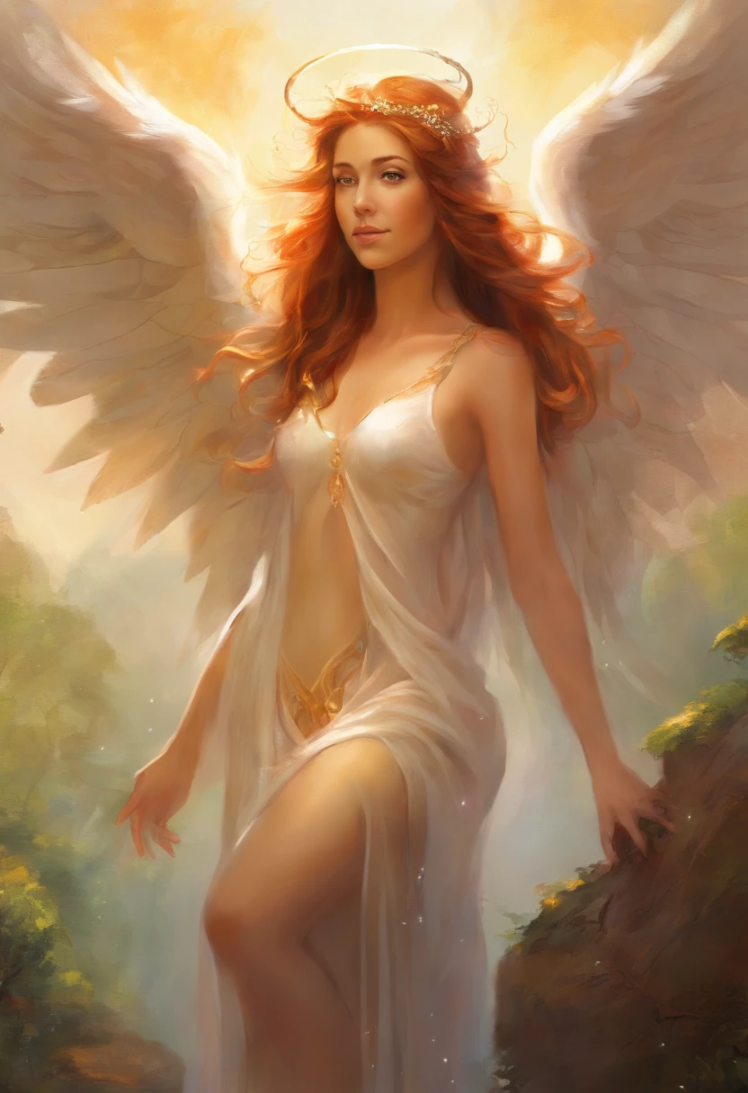  angel woman, Alyson Hannigan, white halo, micro  bottom, 
