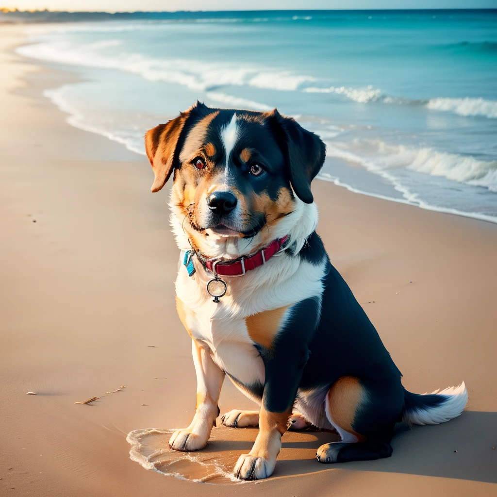 A dog on the beach