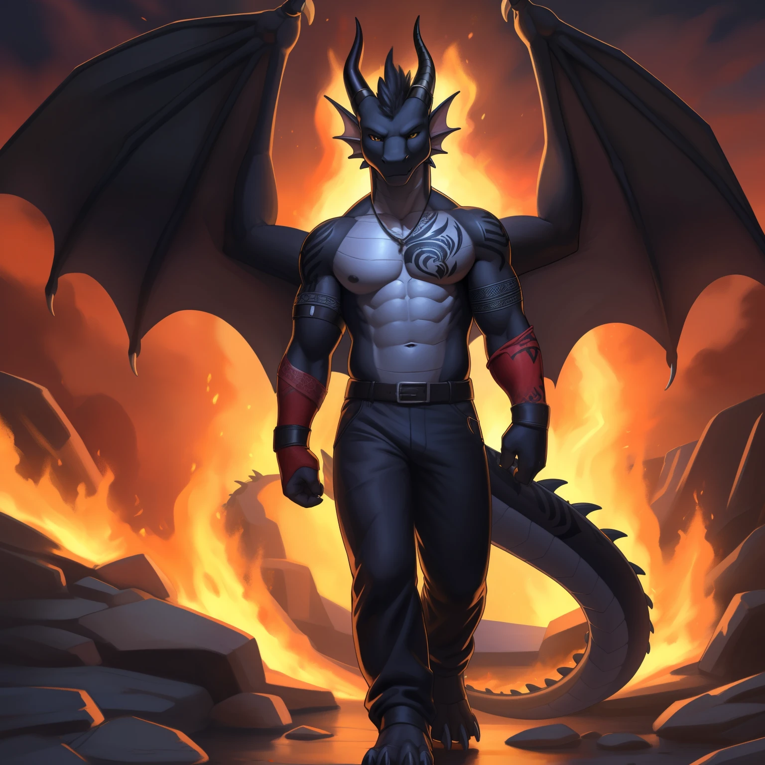 Masculine Black night fury dragon with a vagina