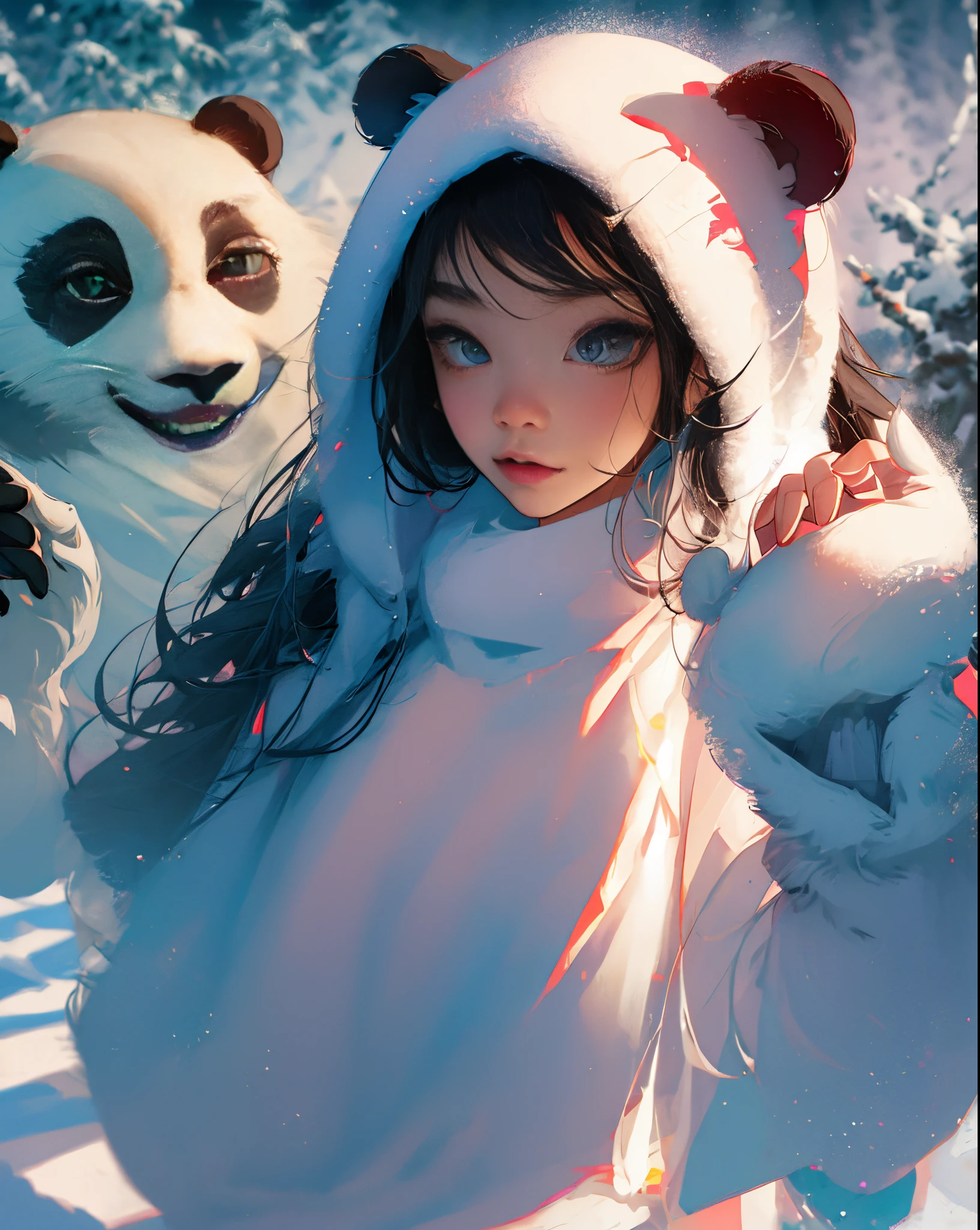 winter panda goddess