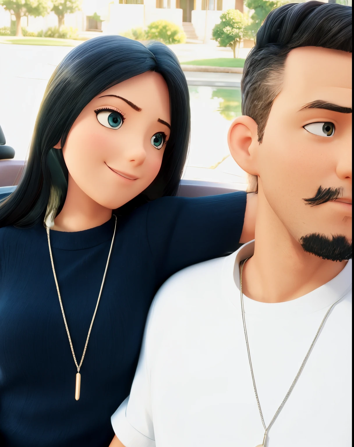 Lovely couple ,high quality back ground 3D
