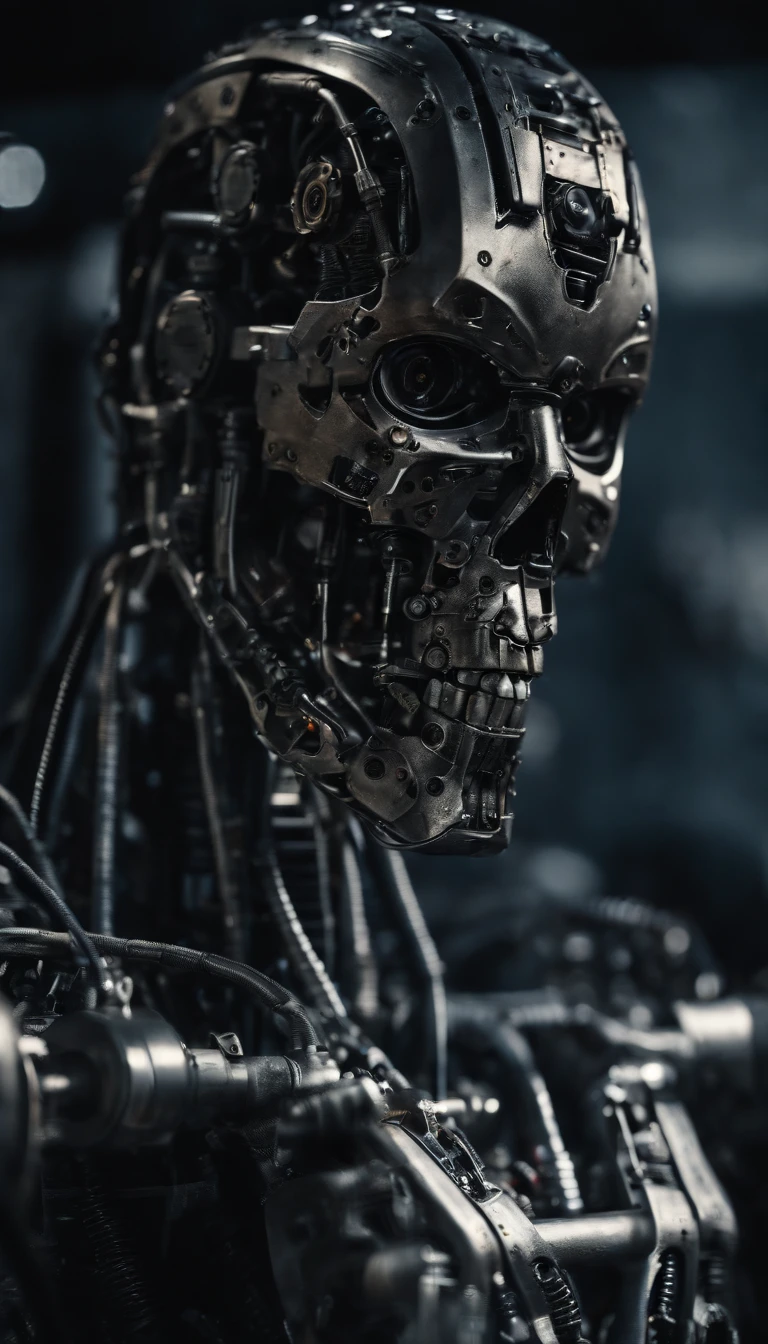 (best quality, masterpiece, highest detailed), (photorealistic:1.2), raw photo, , Cyborg male, t-800 terminator , terminator, , (vibrant color), (intricate details), exposure blend, bokeh, dim light, ( hdr:1.4 ), high contrast, (muted colors, dim colors, soothing tones:1.3), low saturation, morbid