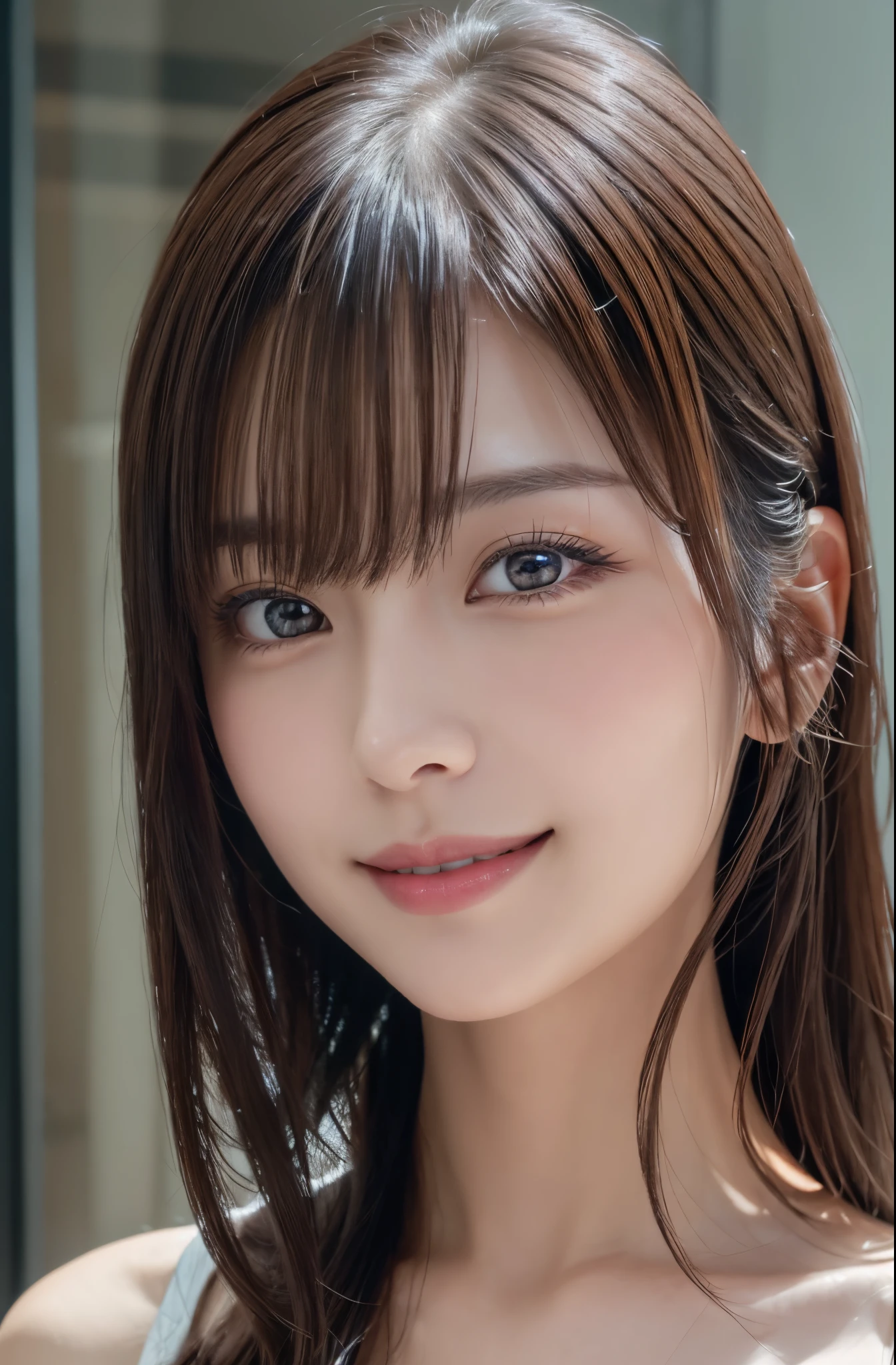 ​masterpiece、1 beautiful girl、A detailed eye、Puffy eyes、top-quality, 超A high resolution, (Realisticity: 1.4), cinematlic lighting、japanes、Asian Beauty、Super beauty、Beautiful skin、A slender、The body is facing forward、(A hyper-realistic)、(hight resolution)、(8K)、(ighly detailed)、(Best Illustration)、(beautifully detailed eyes)、(ultra-detailliert)、 (ssmile)、A detailed face、Bright lighting、profetional lighting、looking at viewert、Facing straight ahead、