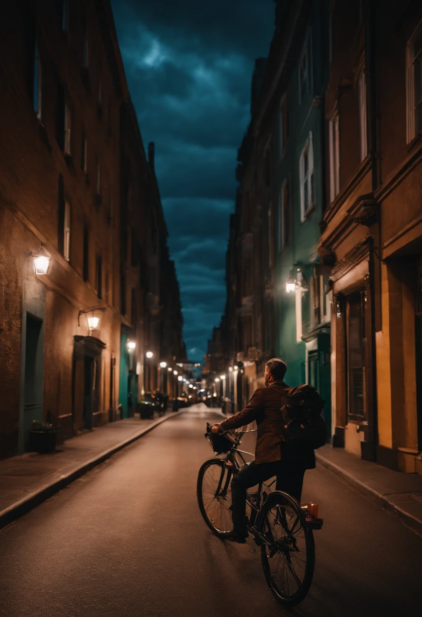 A photo of a person doing a midnight bicycle ride through the city streets.,original,Annoying VC is a middle aged man who is Silicon Valley tech person