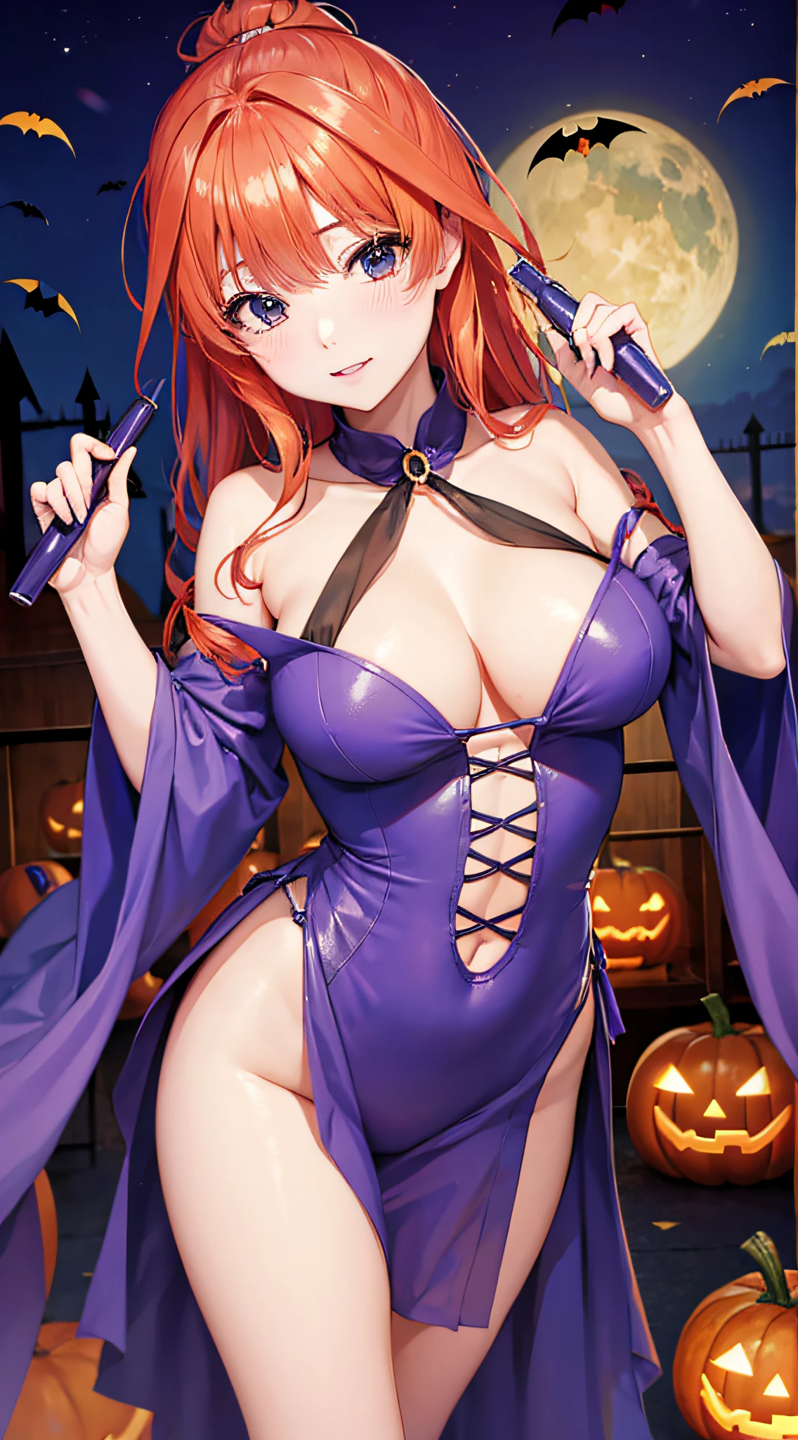 itsuki Nakano,Pose sexy,disfraz de Halloween,pueblo