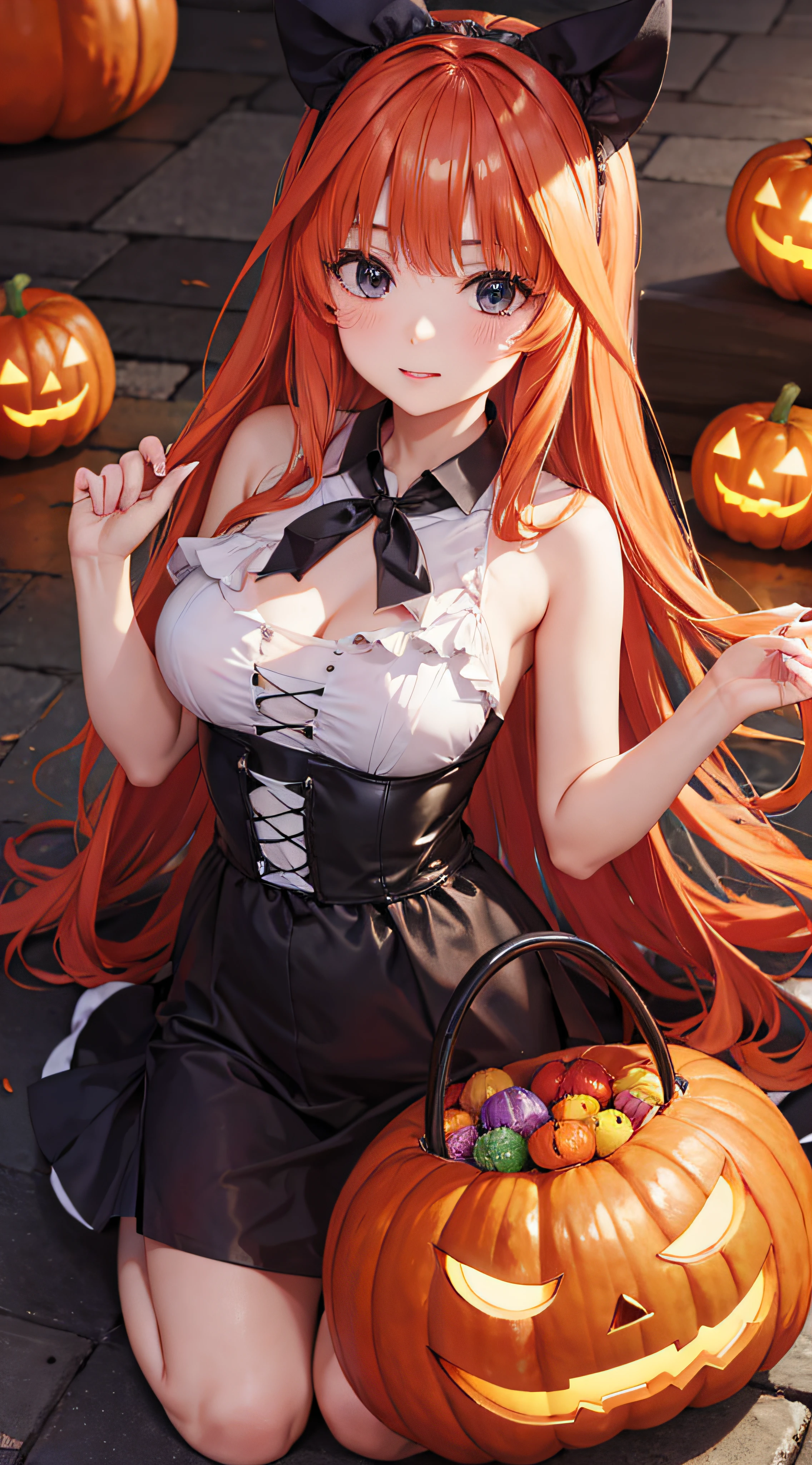 itsuki Nakano,Pose sexy,disfraz de gata Halloween,pueblo