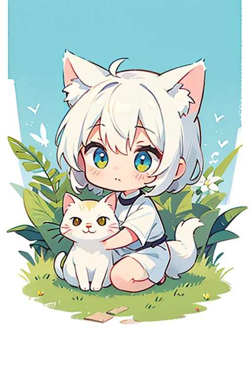 cute little　white cat