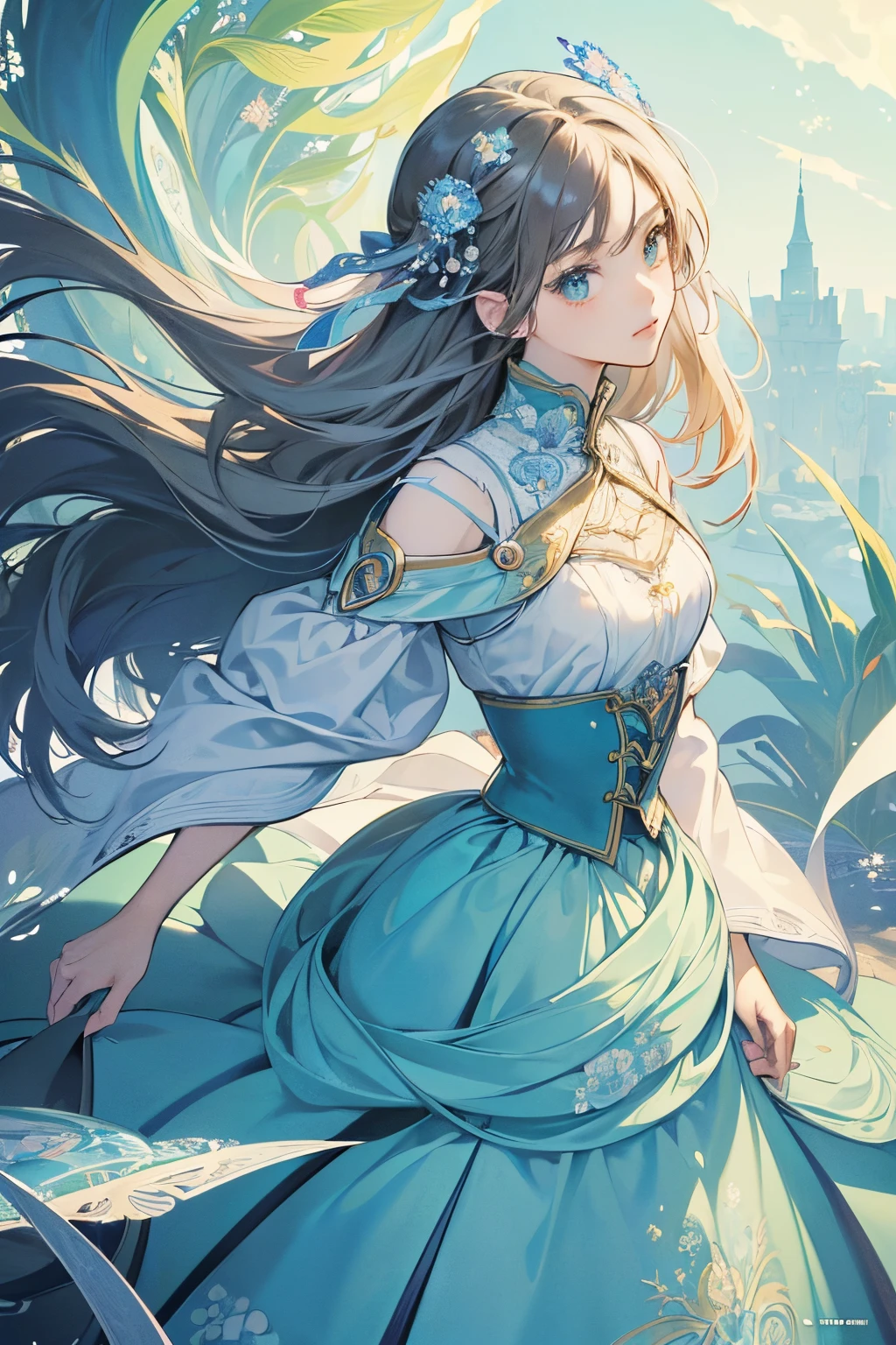 (ultra-detailliert、​masterpiece、top-quality、top-quality、anime illustrated、Official Art、Beautifully Aesthetic:1.2)、2D Beautiful Girl、(1girl in:1.3)、(Fractal art:1.3)、