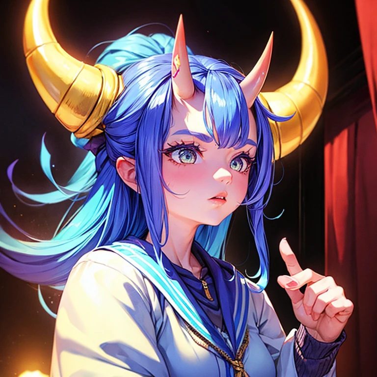 1girl , horns