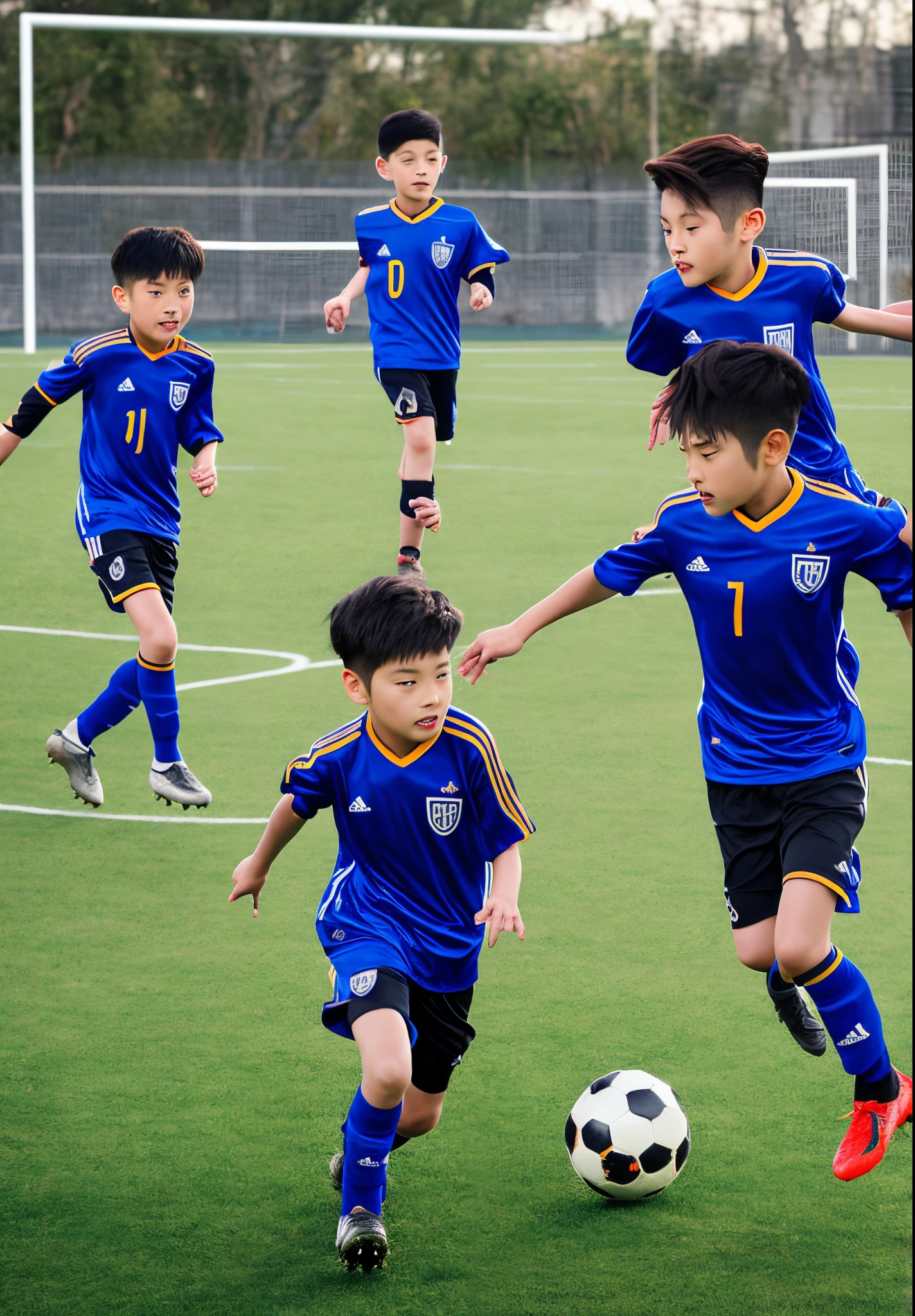 夏休みのprimary school校、primary school5Grade、Japan Boy、hot day、A boy on the move、Short sleeve gym uniform、Blue shorts、physical education、barefoot,(Boy 1.4)、Boys only 、(10Age 1.4)