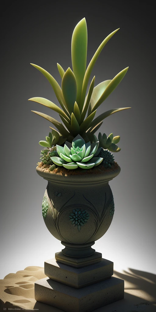 beste-Qualit, realisti, photo-realistic, ultradetailed, &quot;succulent grows from stone + faery + sand&quot; highly detailed porcelain carving &quot;southern desert&quot;, ultra wide angle, Accent lighting, voluminous lighting, back light, (detailed light), ((Extremely slim and beautiful)), dramatic_shadow, ray_tracing, HDR
