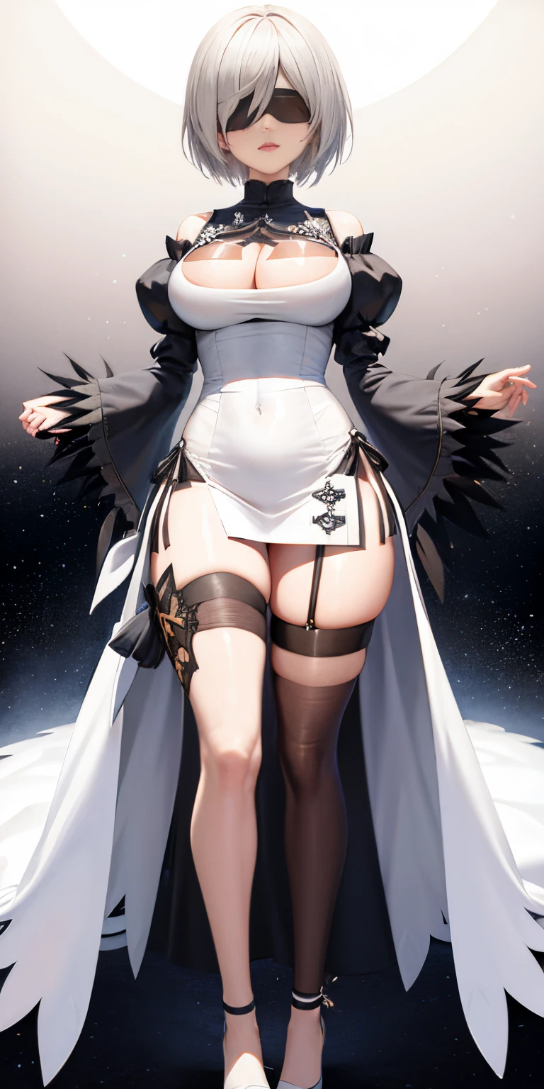Bigchest,Split cheongsam,exposing thighs,2B