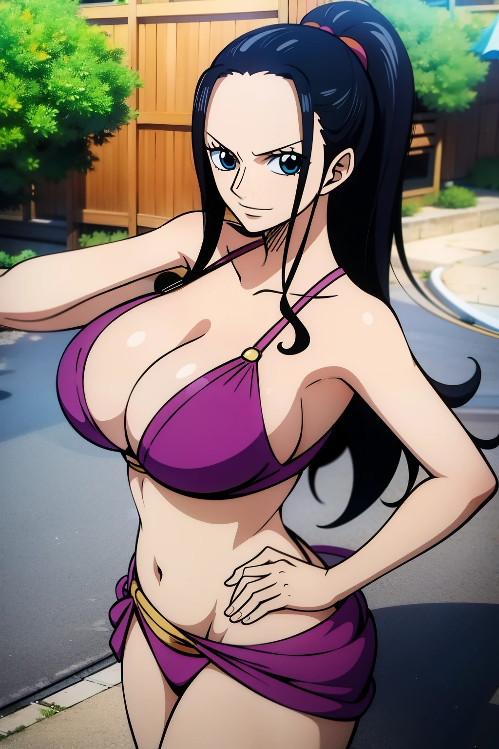 Robin de One Piece, a sexy pose, what if , Ellie, 8K, Japanese cartoon, prop up, Big Bubu, big assa, eBlue eyes, , nedium breasts