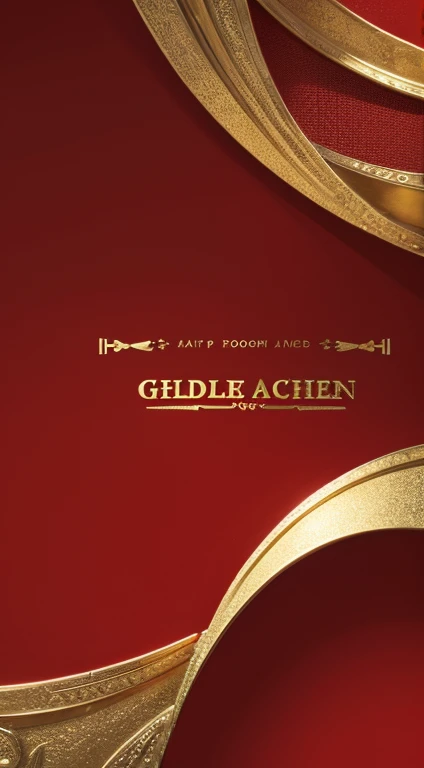 The word "rich" is written on the red background wallpaper,golden rich font,Simple portrait tiger,Gold grain,red background