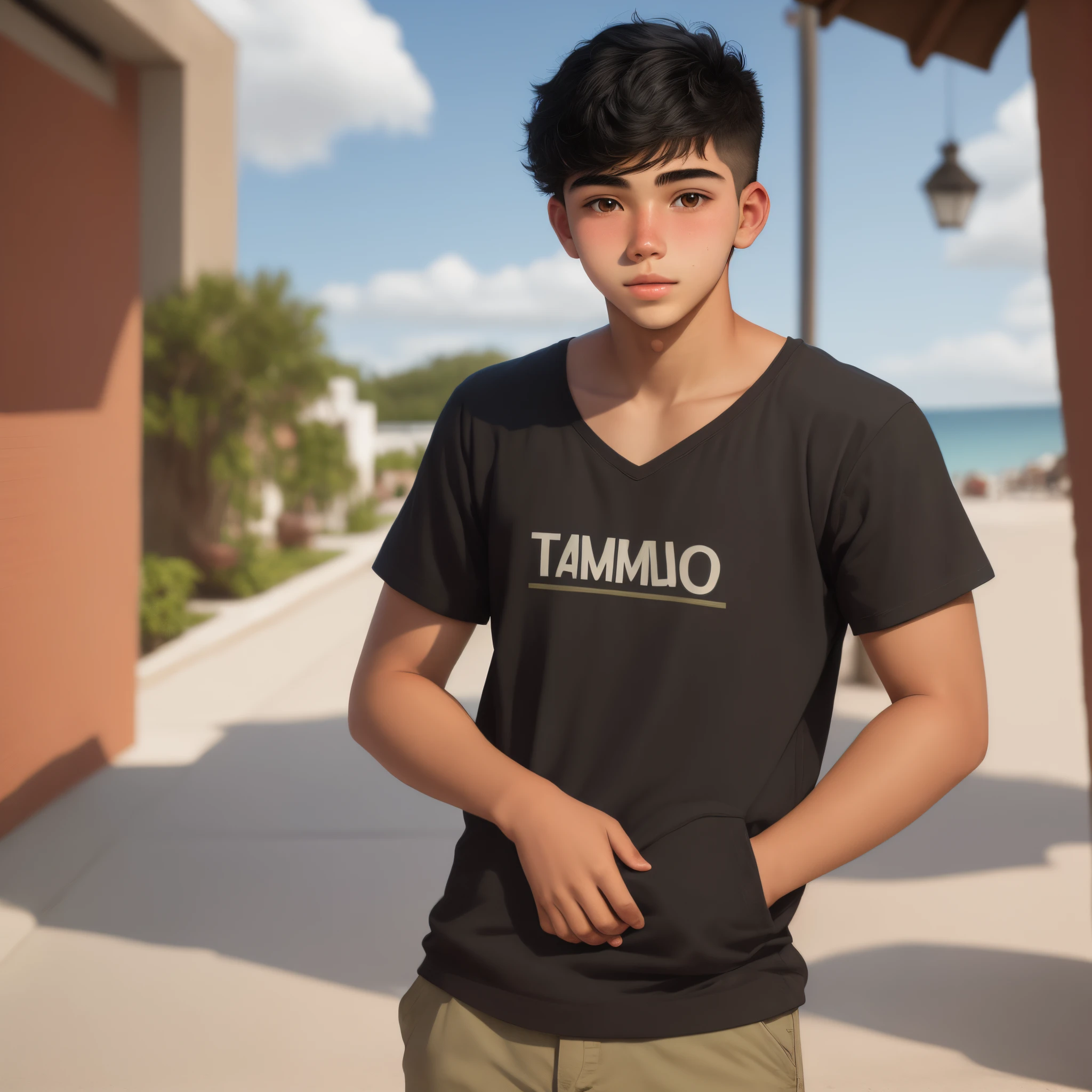 18 year old boy, tan, Mexican, black hair