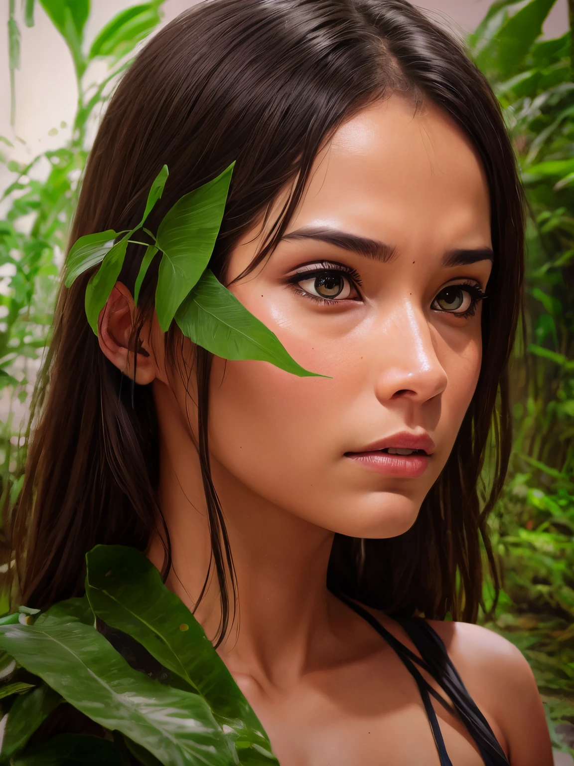Change background jungle realistic face