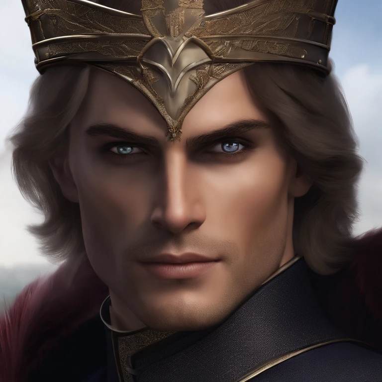 [Prince Aemond Targaryen; Appearance=medieval regal attire, expensive fabrics, impeccable taste, wears dark colours, casual attire only in private, wears a leather eyepatch over left eye. Facial features=strong and prominent jawline, straight nose, full lips with defined cupids bow, one violet eye (right), scar from left eyebrow to left cheekbone, missing left eye replaced by blue sapphire. Body=Tall, lithe, defined muscles, broad shoulders and chest, long torso, small waist, long legs, tight round arse, long thick uncircumcised cock. Hair=Long, straight, platinum, silver. Hands=Large, veiny, long elegant fingers.],Dance of the Dragons,[Prince Aemond Targaryen; Appearance=medieval regal attire, expensive fabrics, impeccable taste, wears dark colours, casual attire only in private, wears a leather eyepatch over left eye. Facial features=strong and prominent jawline, straight nose, full lips with defined cupids bow, one violet eye (right), scar from left eyebrow to left cheekbone, missing left eye replaced by blue sapphire. Body=Tall, lithe, defined muscles, broad shoulders and chest, long torso, small waist, long legs, tight round arse, long thick uncircumcised cock. Hair=Long, straight, platinum, silver. Hands=Large, veiny, long elegant fingers.],face,photo