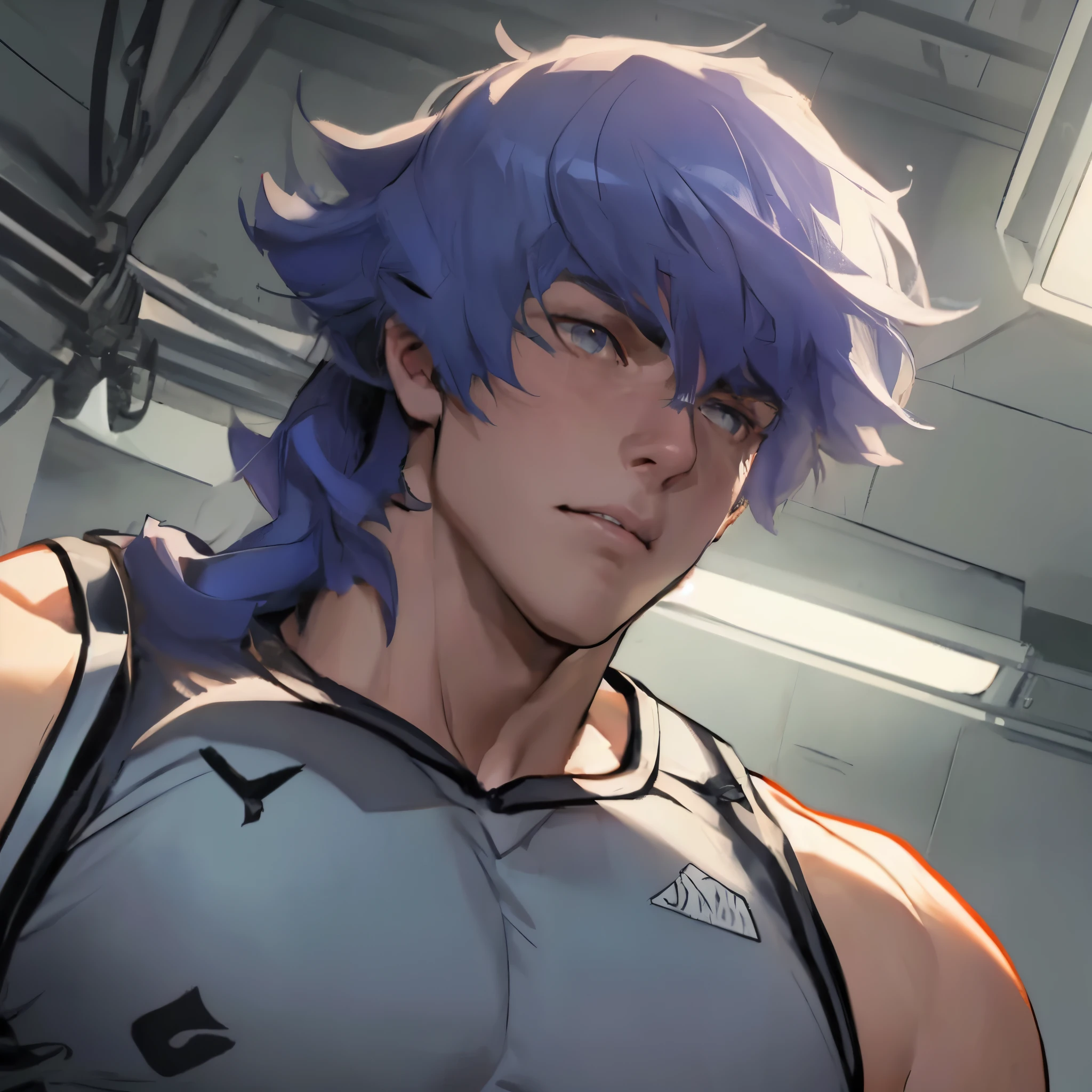 Libido boy, Perfect face , handsome face , cold expression,Tong,large pecs,Big bag,Wear white basketball socks,Half recumbent,CG sense,POV perspective,Dark atmosphere,8K,Cinematic lighting effects,Textured skin,best qualtiy,Storytelling images,Storytelling images,dynamic blur,actionpose