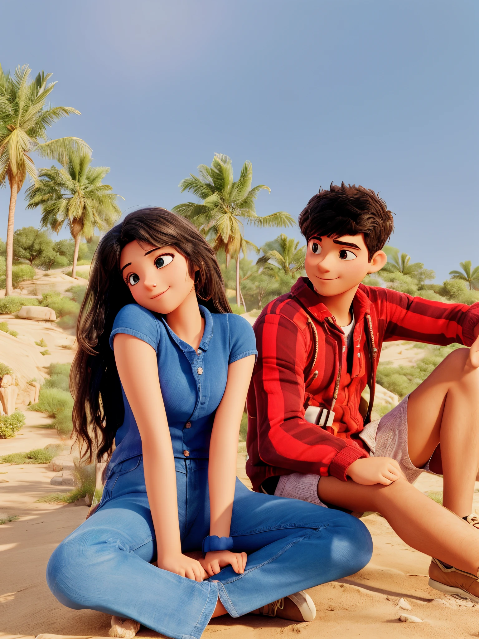 realised high quality background 3D and cute couple