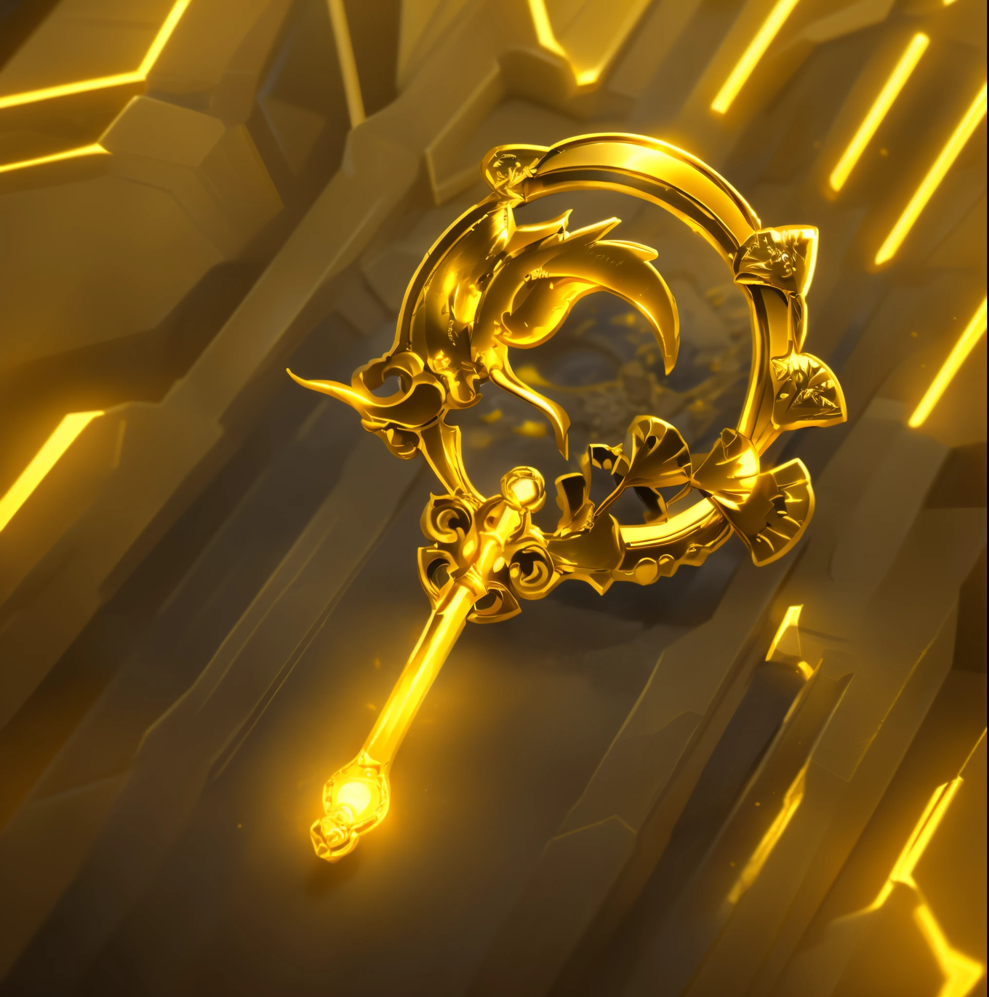 high detal,high high quality,ellegance,bright,Front light , golden colored,weapon design