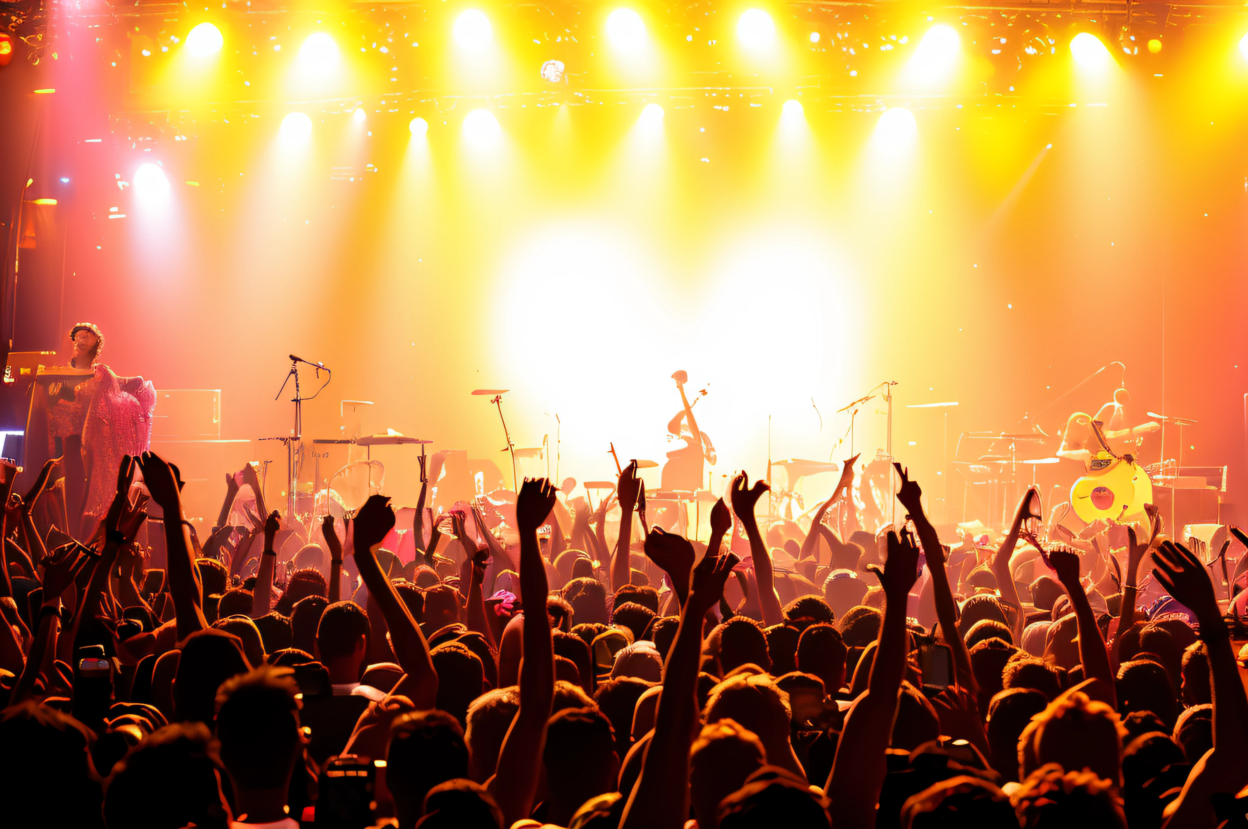 (best quality,4k,8k,highres,masterpiece:1.2),ultra-detailed,(realistic,photorealistic,photo-realistic:1.37), vibrant colors, lively atmosphere, concert crowd, colorful confetti raining down from the sky, joyful and ecstatic crowd, concert photography, concert photos, live concert photography, enthusiastic crowd, epic atmosphere, captured in 2020, massive crowd, dancing area in front of the stage, live music concert, concert attendees, energetic crowd, music enthusiasts, dynamic lighting effects, enthusiastic cheers and applause, electrifying energy, multiple emotions captured, captivating moments, mesmerizing stage presence, immersive experience