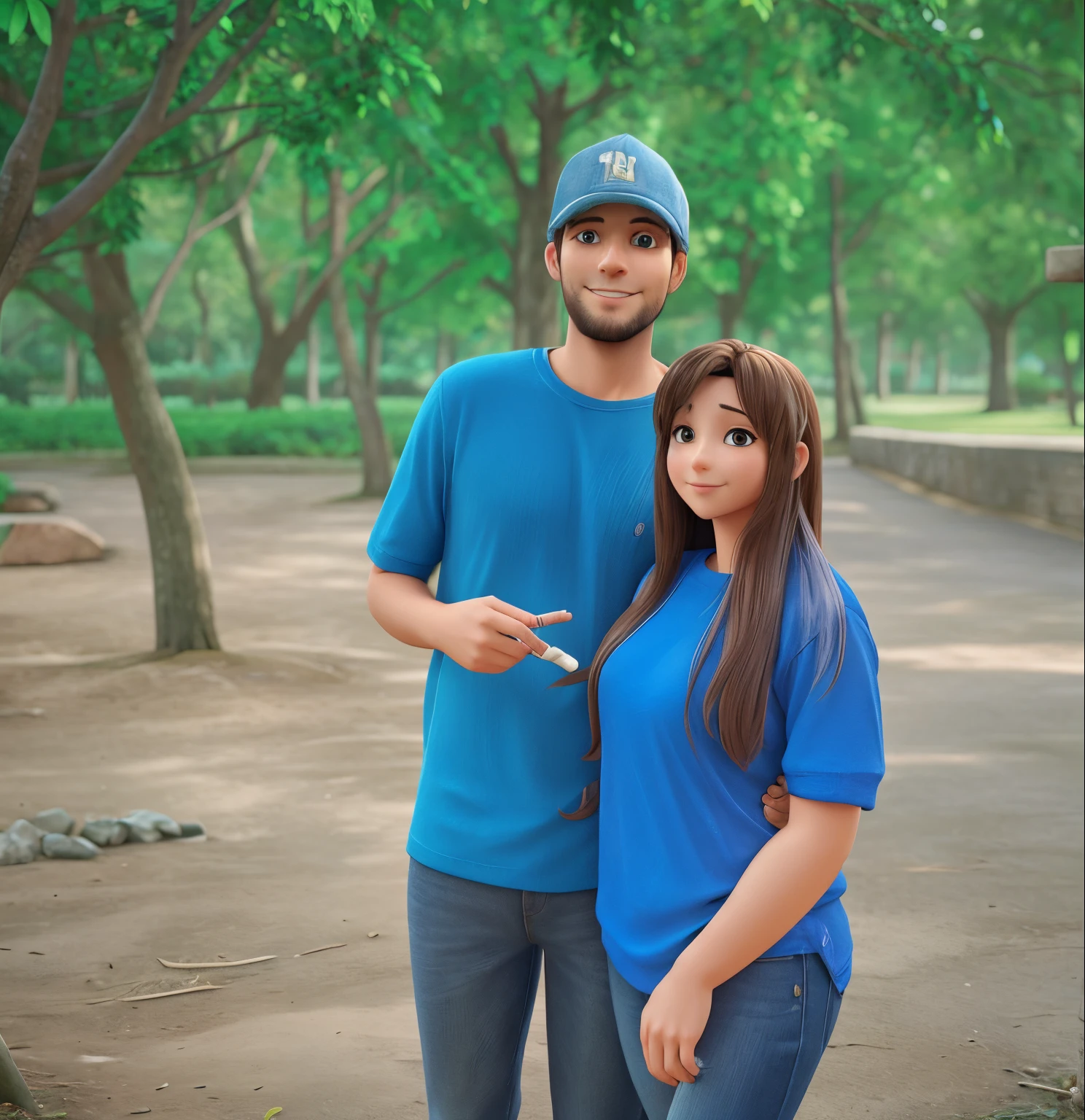 Realistic lovely couple High quality background 3D
