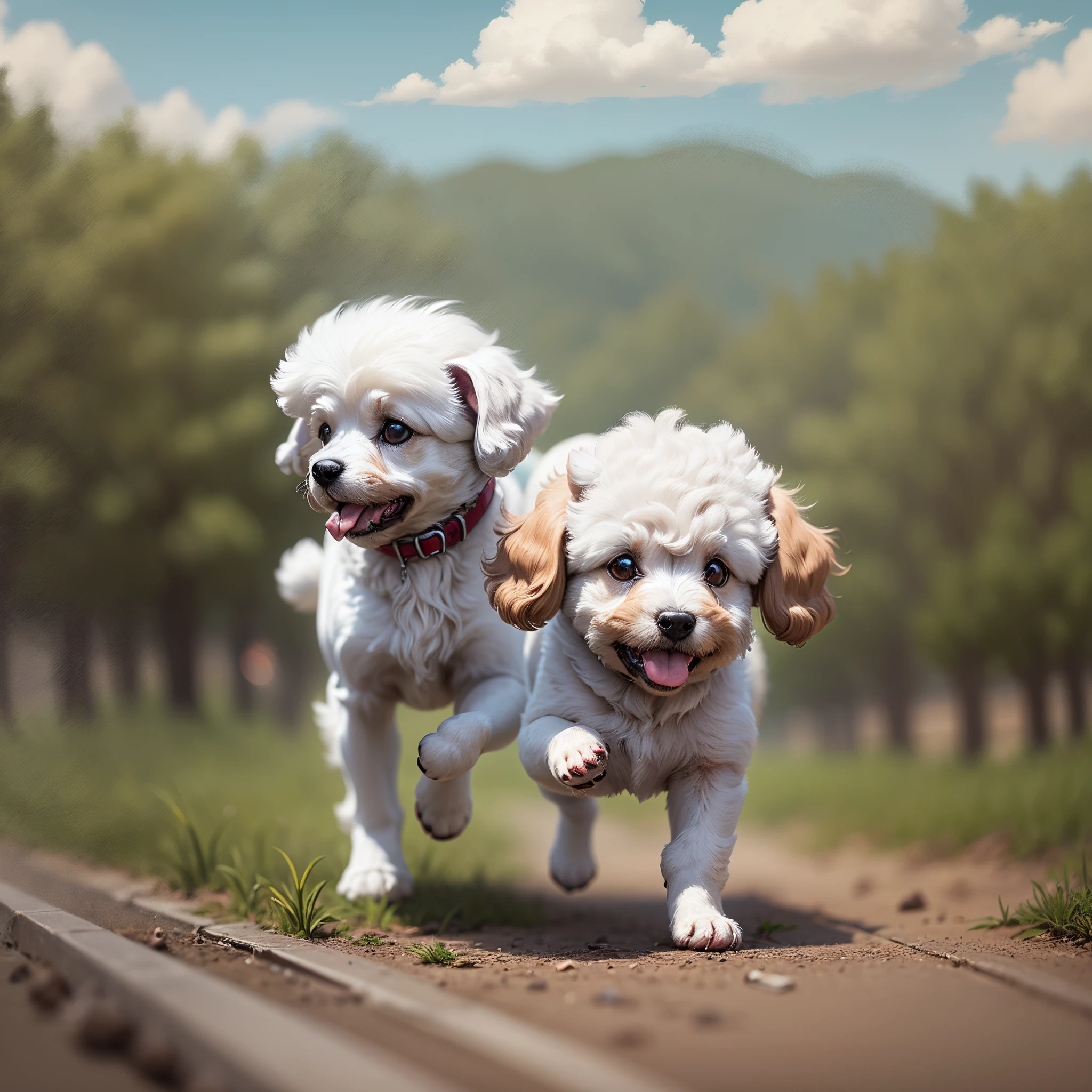 tiny white toy poodle run -auto, -ar 9:16 --auto --s2