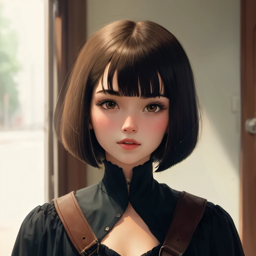 Bob cut beauty fucked by man