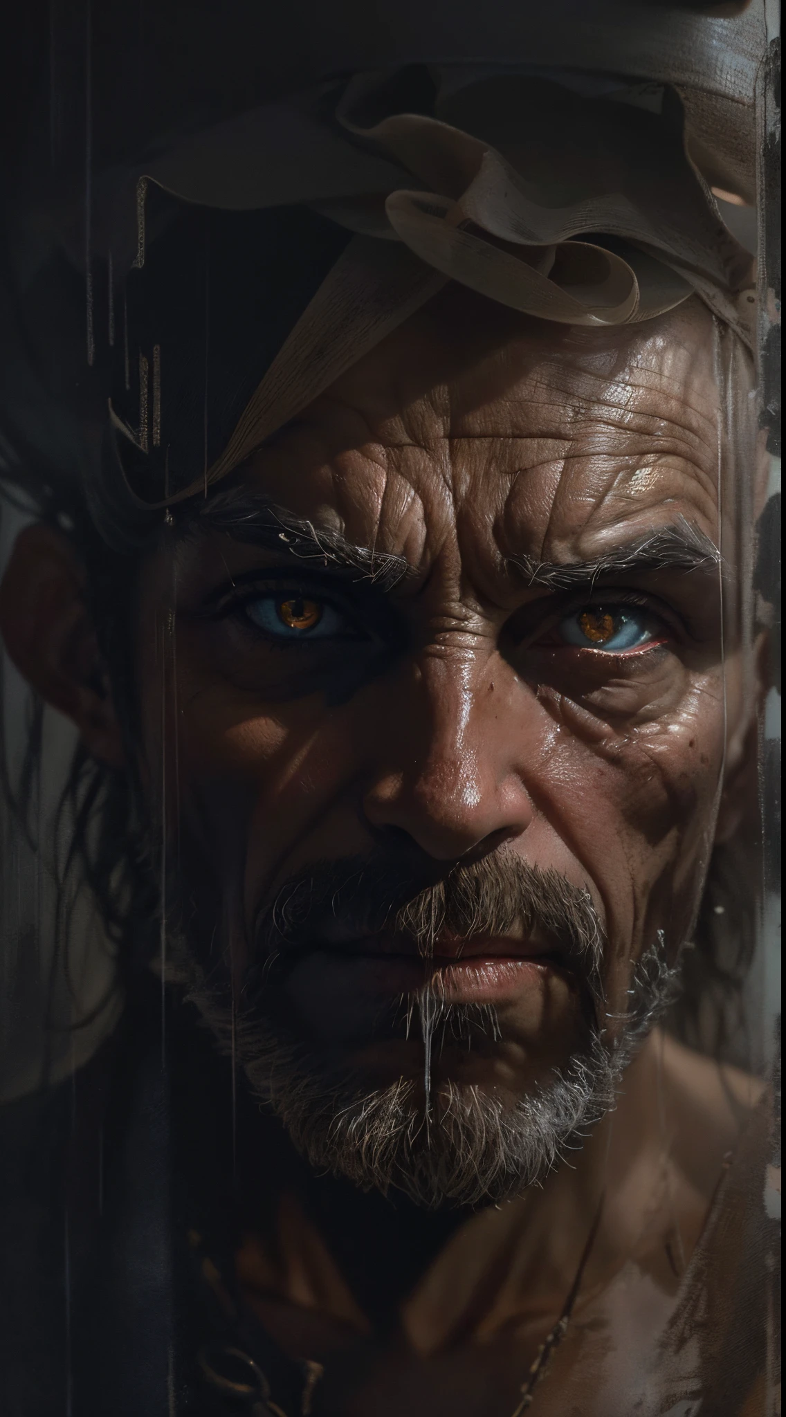 (best quality,highres,masterpiece:1.2),detailed manly figure, piercing eyes, sinister smile, intense gaze, scheming expression,the embodiment of darkness and manipulation, shadowy figure,expertly crafted portrait,meticulous attention to facial features,dark and mysterious atmosphere,meticulously rendered texture,subtle yet powerful,psychological manipulation symbolism,luring and deceptive, intricate details,reflective surfaces,subtle lighting effects,combination of realism and abstraction, psychological depth,thematic,emotionally charged,artistic interpretation,attention to human psychology,strategic positioning of elements,contrast between light and shadow,unsettling ambiance