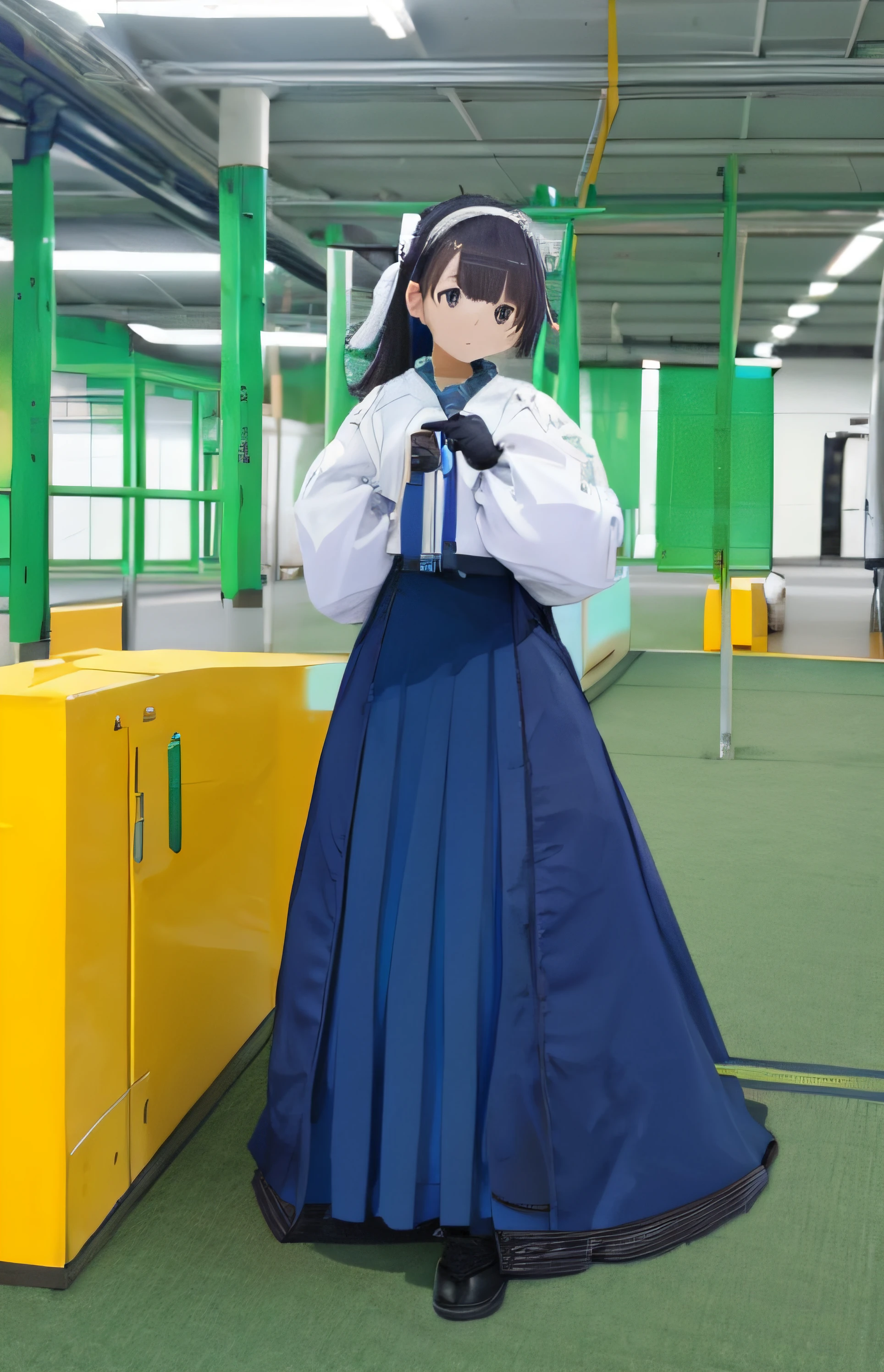 Focus on this girl’s dynamics，Clothing illustration of the girl&#39;s clothing changing color，Add some corresponding background full-body pictures