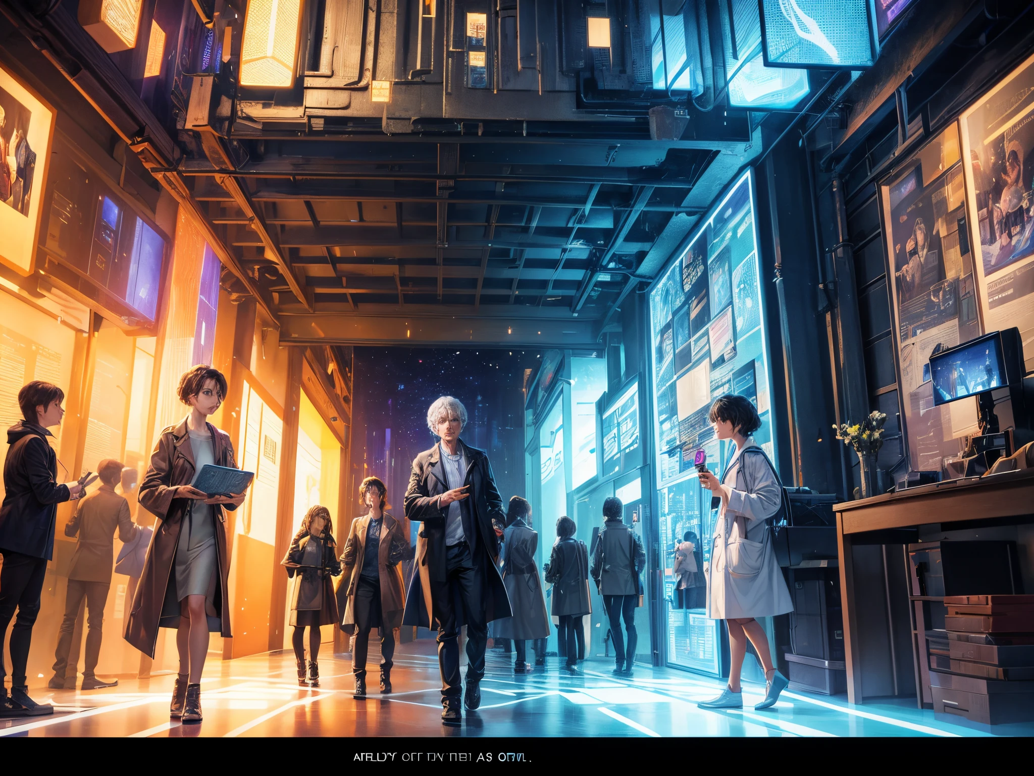 Explore the concept of multiple dimensions within the # Plex interface. Craft a hyperrealistic scene where different Doctor Who story arcs exist as separate realms within the digital space. Implement intricate detailing to distinguish each dimension, pushing the boundaries of machine creativity in creating a visually striking multidimensional composition.