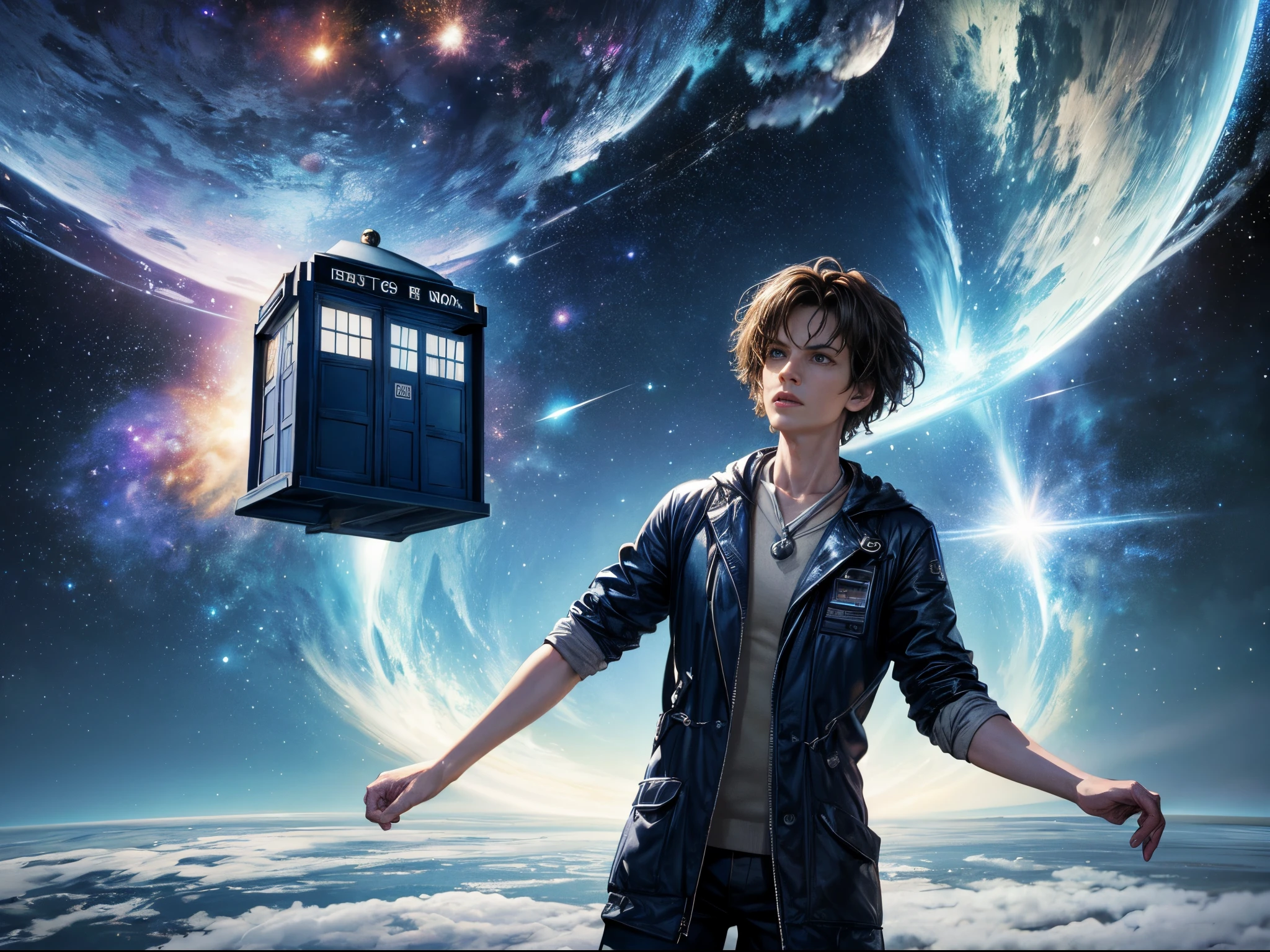 Immerse viewers in a UHD rendering of Doctor Who's intergalactic adventures. Capture the vastness of space, intricate alien landscapes, and iconic TARDIS moments with photorealistic precision. Utilize advanced rendering techniques to ensure the visuals are not only detailed but also evoke the immersive essence of the Doctor's journeys.