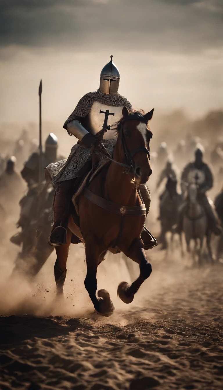 Battle between the Knights Templar and Islamic cavalry