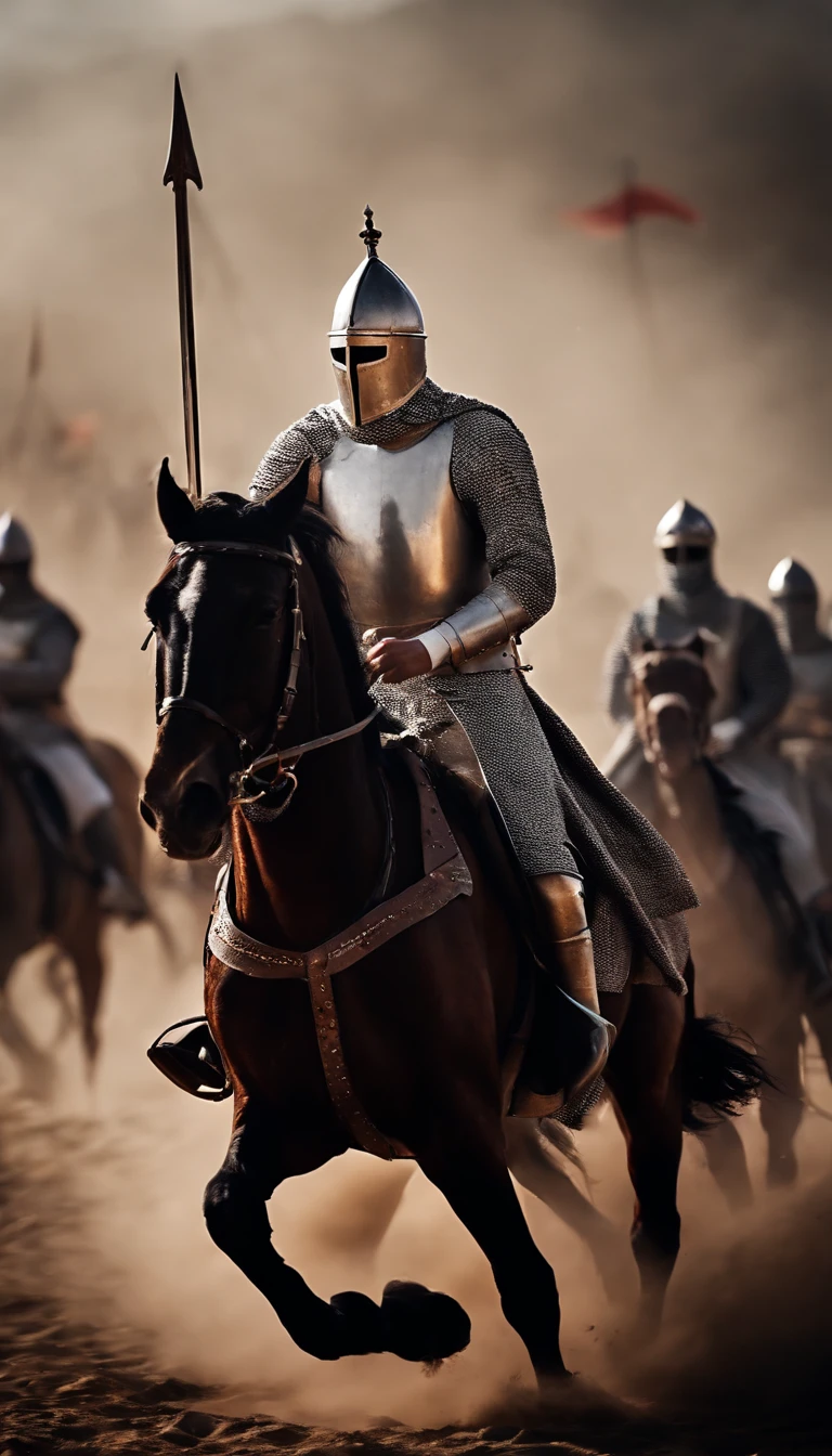 Battle between the Knights Templar and Islamic cavalry