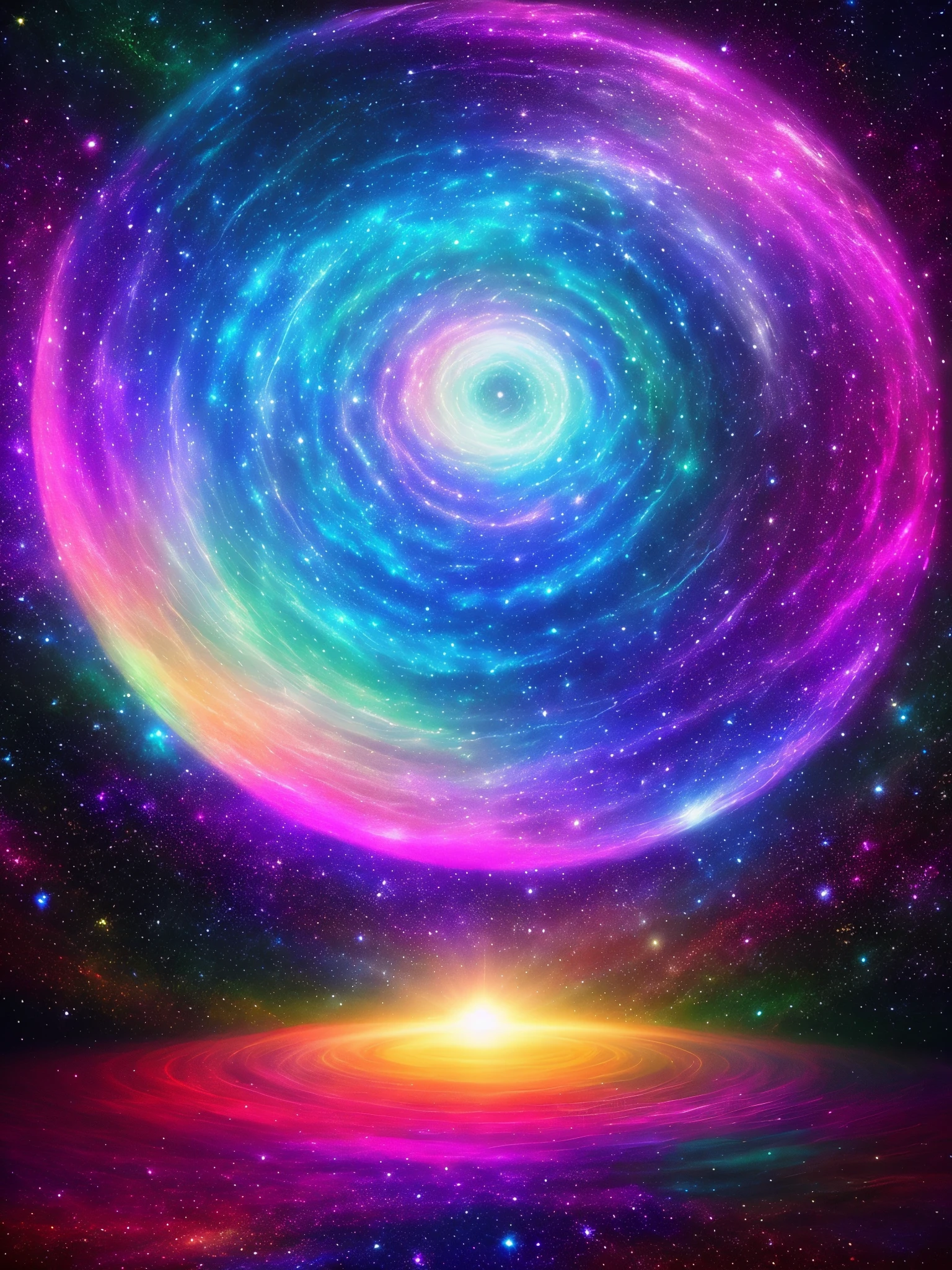 Five-dimensional space，The vastness of the universe, imagine cosmic dream, in a cosmic field, dreamlike digital painting, in the astral plane