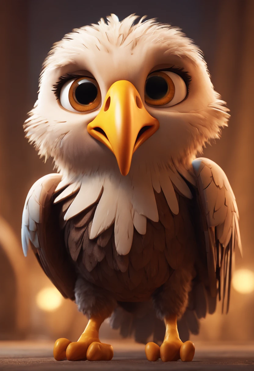 Character design, Pixar style, Cute and cute eagle, Golden ratio, full bodyesbian, Dramatic lighting, Cinematic, Portrait, Fine details