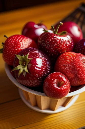 (Best quality at best,ultra - detailed,actual:1.37),red fruit,cherrie,painting of a,Fruit dripping from basket,(Severely moldy fruit)