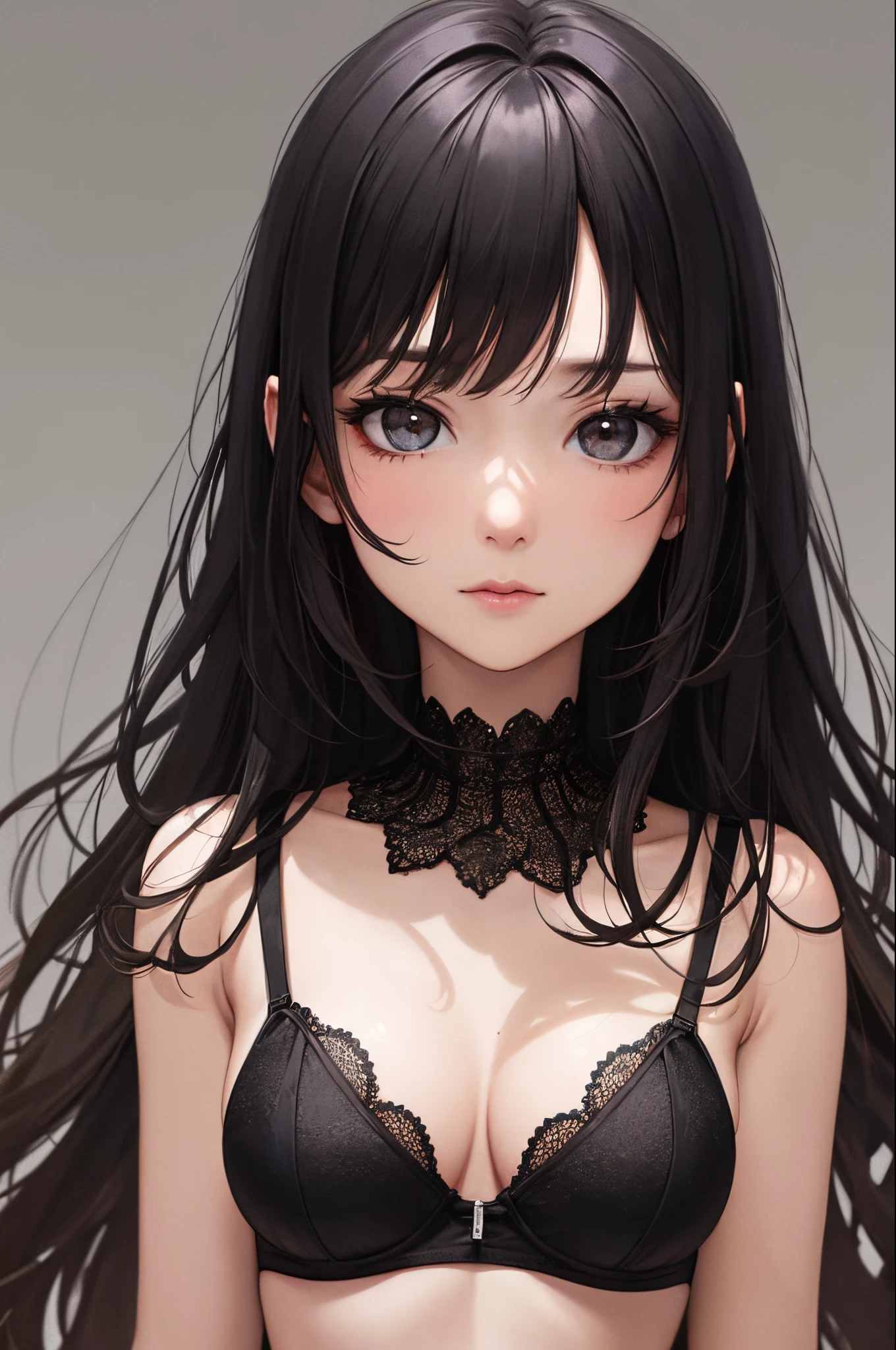 ​masterpiece、Top image quality、Black hair、Black bra、Colossal tits、mechs、animesque、8K,​masterpiece, bset quality,Colossal tits、（1girl in）、((Pit Girl Suit))、shinny skin、Shiny big、dark-brown eyes、 ((top-quality))、 Crisp focus:1.2、Highly detailed facial and skin texture、A detailed eye、face perfect、perfect bodies、art by、nffsw、Blur the background、japanes、Big breasts with a strong presence、Circuit field、Blur the background、Cowboy Shot、