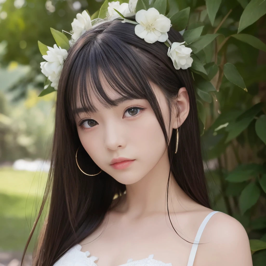 ((top-quality、8K))、focus:1.2、perfectbodybeauty:1.4、Highly detailed facial and skin texture、full bodyesbian、Hollow eyes、二重まぶた、Whitened skin、length hair、A dark-haired、cute little、Formal Dresses