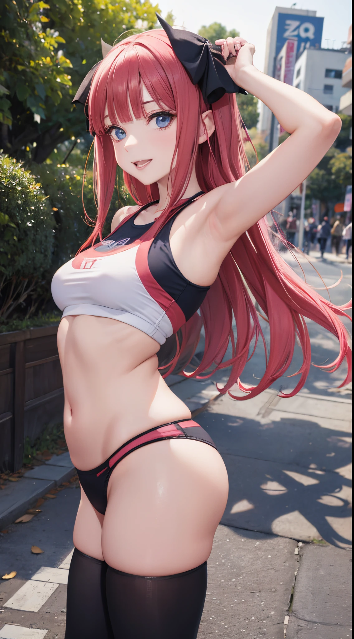 Nino Nakano Vampiro riendo ,Pose sexy,Ropa deportiva con sueter,parque